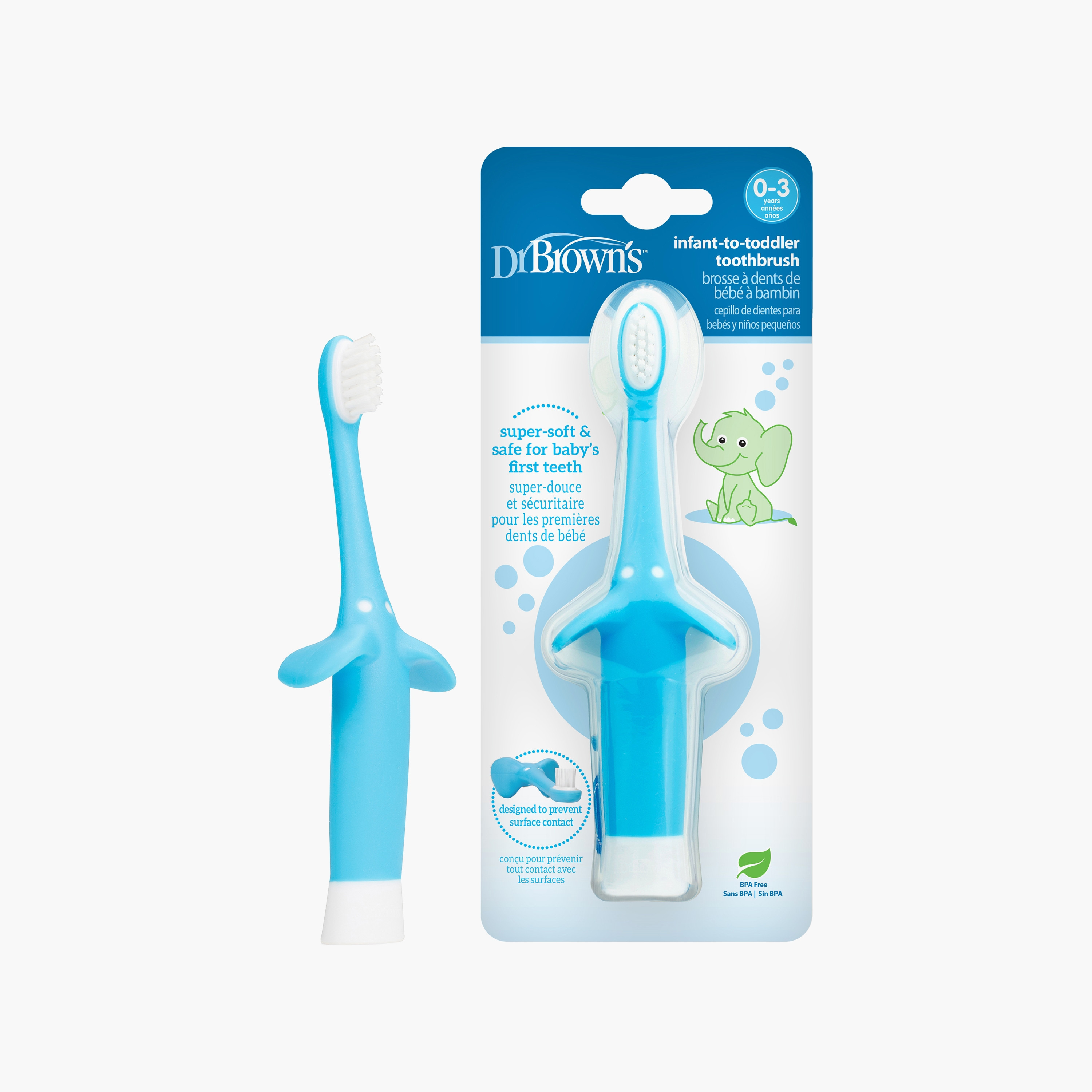 Dr. Brown's Infant-To-Toddler Toothbrush, Elephant-baby-bathandcare-oralcare-image-1