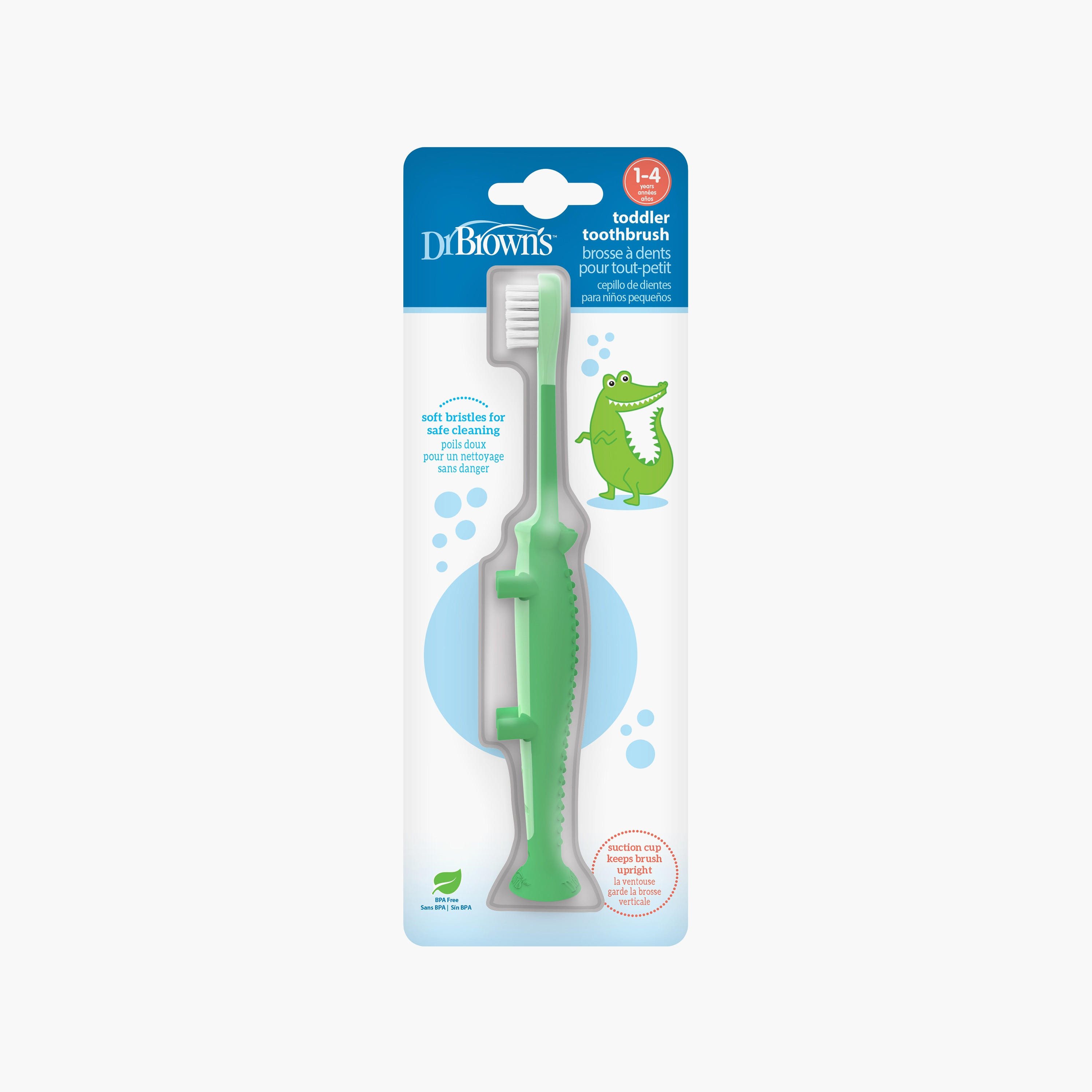 Dr. Brown's Toddler Toothbrush, Crocodile, Green-baby-bathandcare-oralcare-image-2
