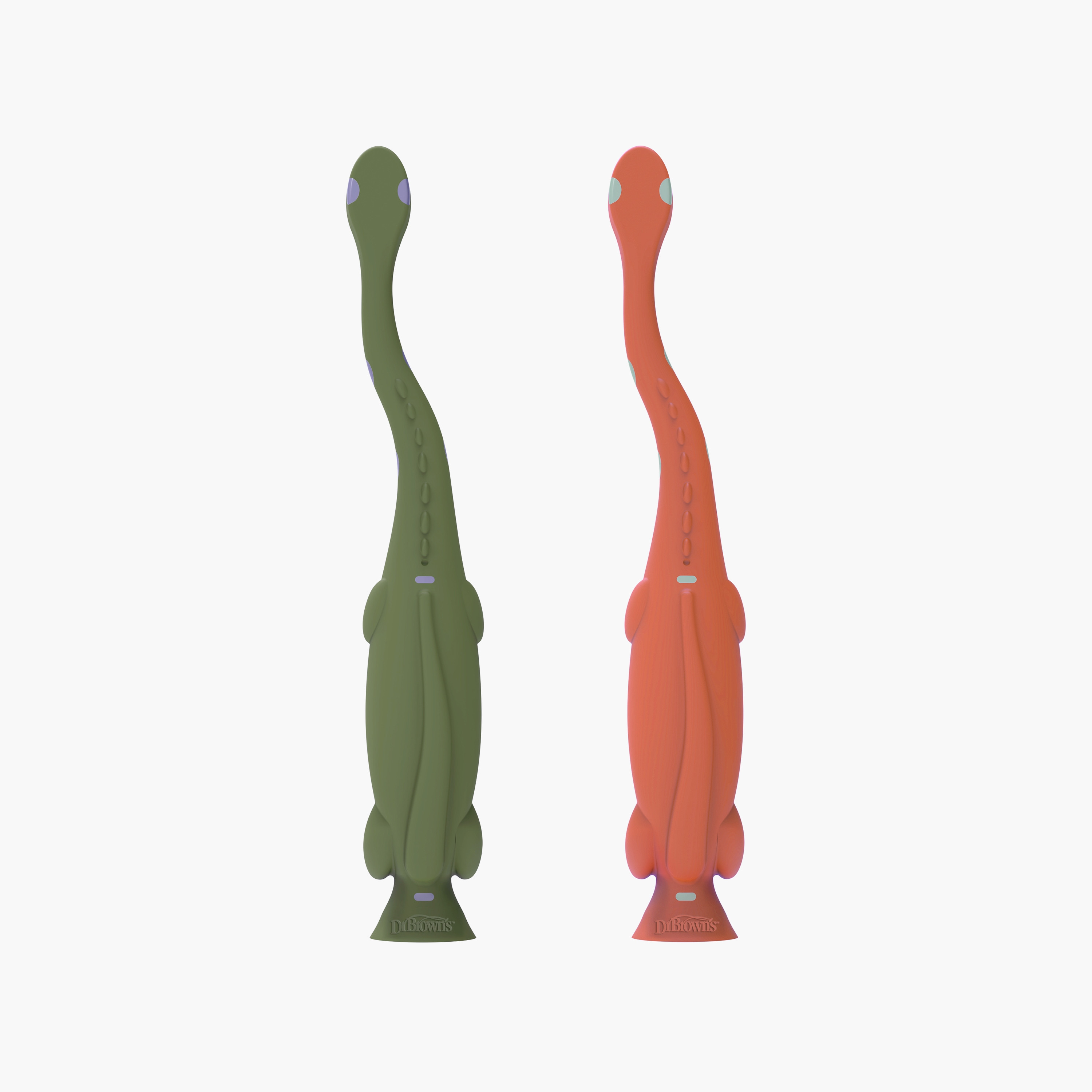Dr. Brown's 2-Piece Toddler Toothbrushes, Green & Orange-baby-bathandcare-oralcare-image-3