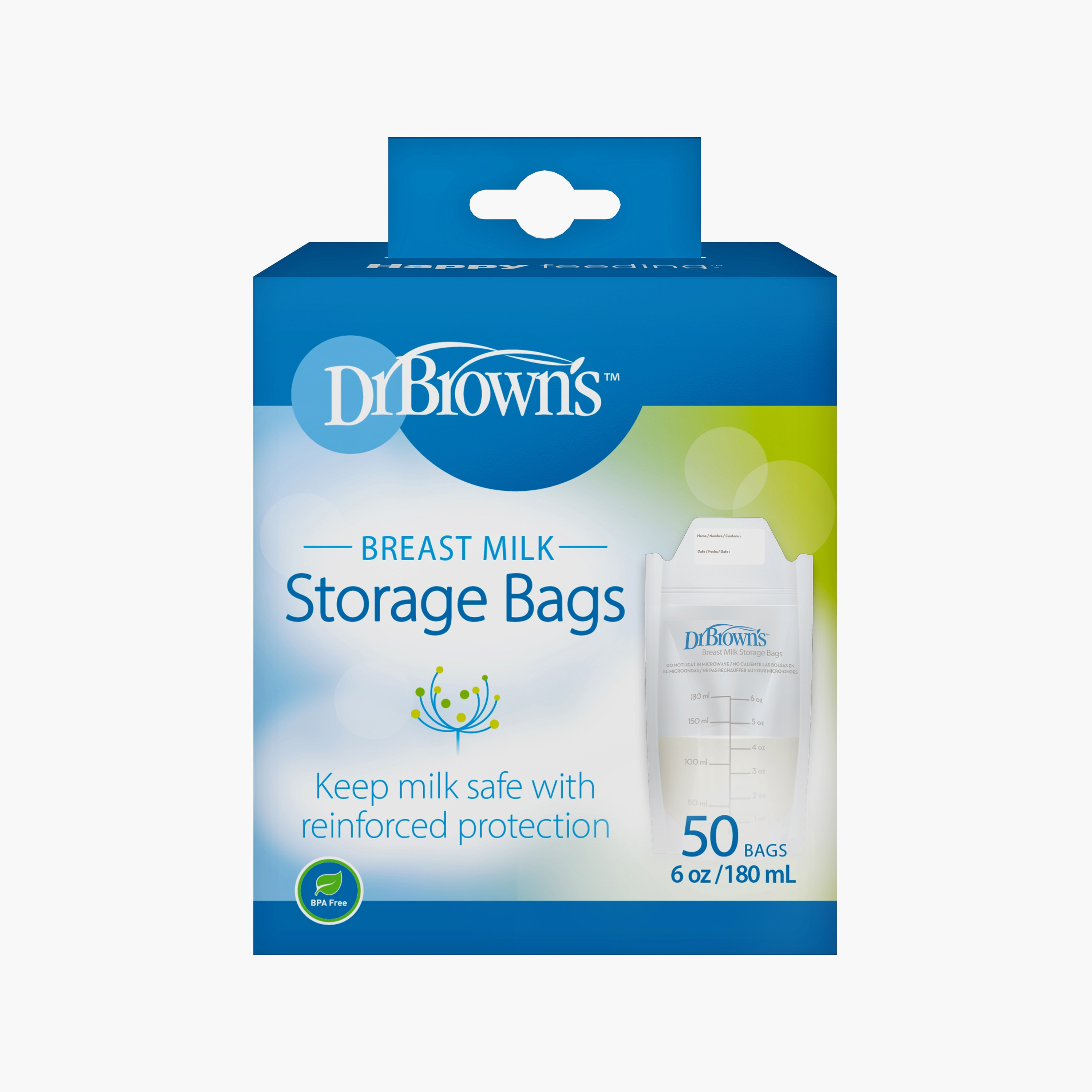 Dr. Brown's 50-Piece Breastmilk Storage Bags, 180 ml-baby-feeding-breastfeedingandcare-image-1