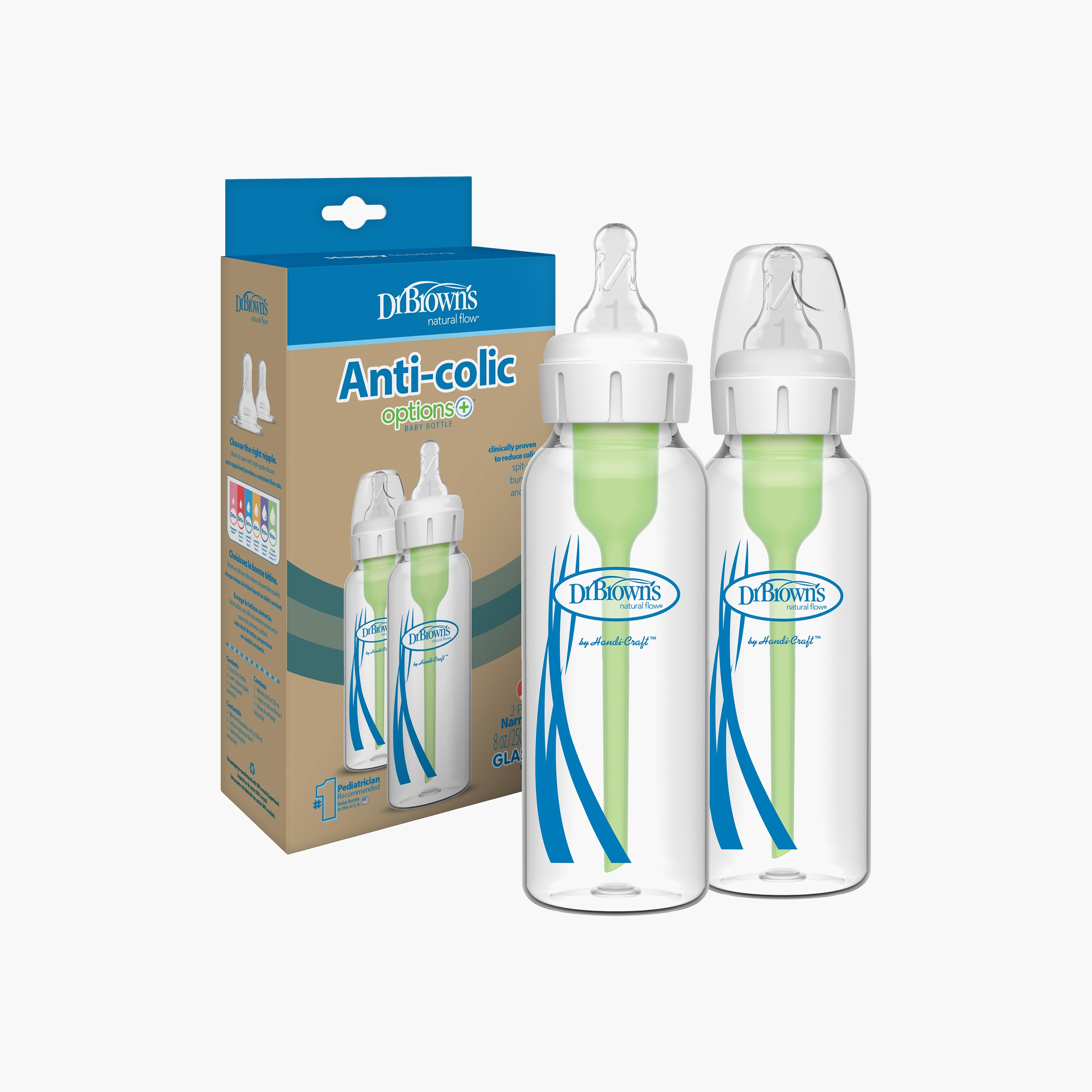 Dr. Brown's 2-Piece Natural Flow Narrow Glass Feeding Bottles, 250 ml-baby-feeding-feedingbottles-bottlesandteats-image-2