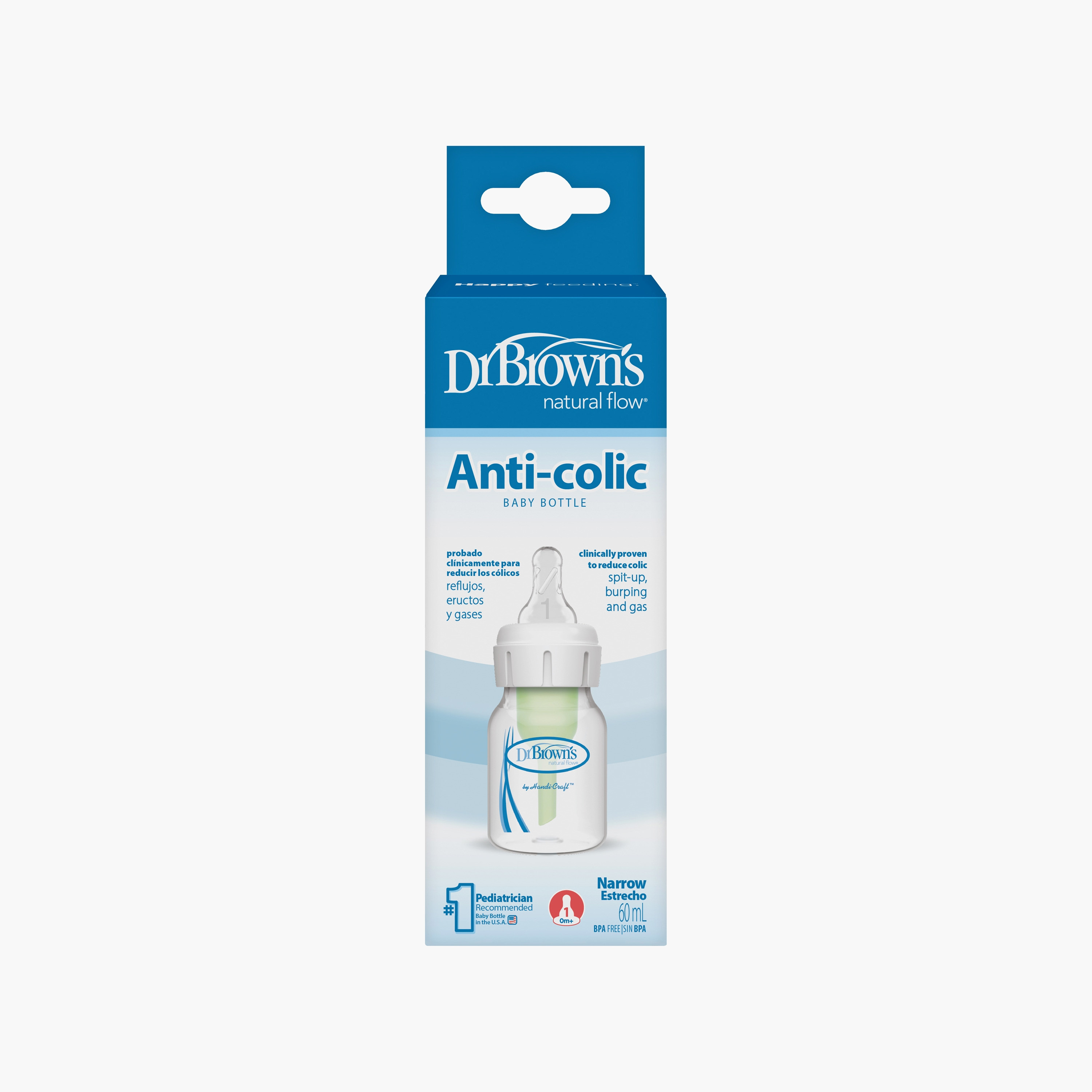 Dr. Brown's Anti-Colic Natural Flow Feeding Bottle, 60 ml-baby-feeding-feedingbottles-bottlesandteats-image-1
