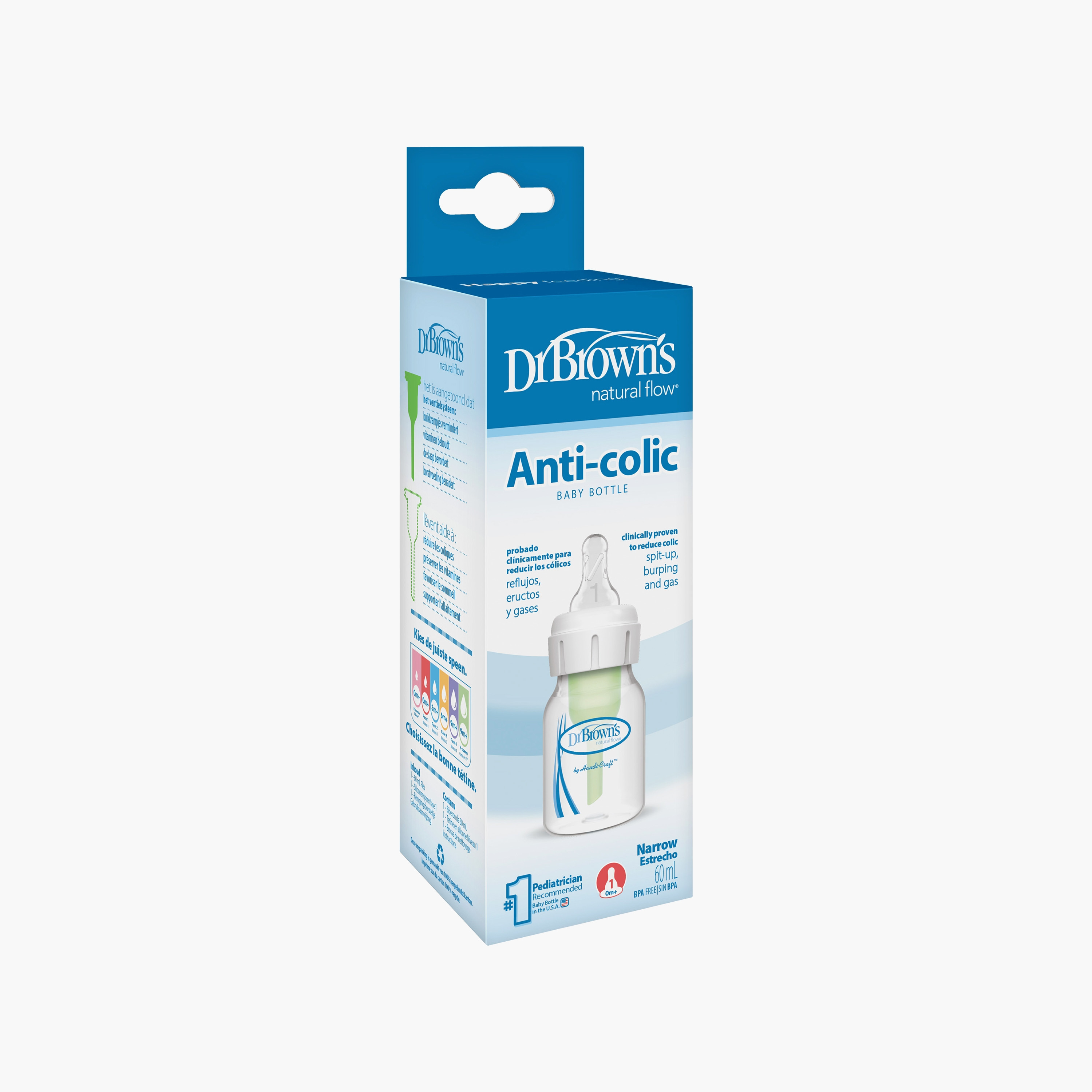 Dr. Brown's Anti-Colic Natural Flow Feeding Bottle, 60 ml-baby-feeding-feedingbottles-bottlesandteats-image-2