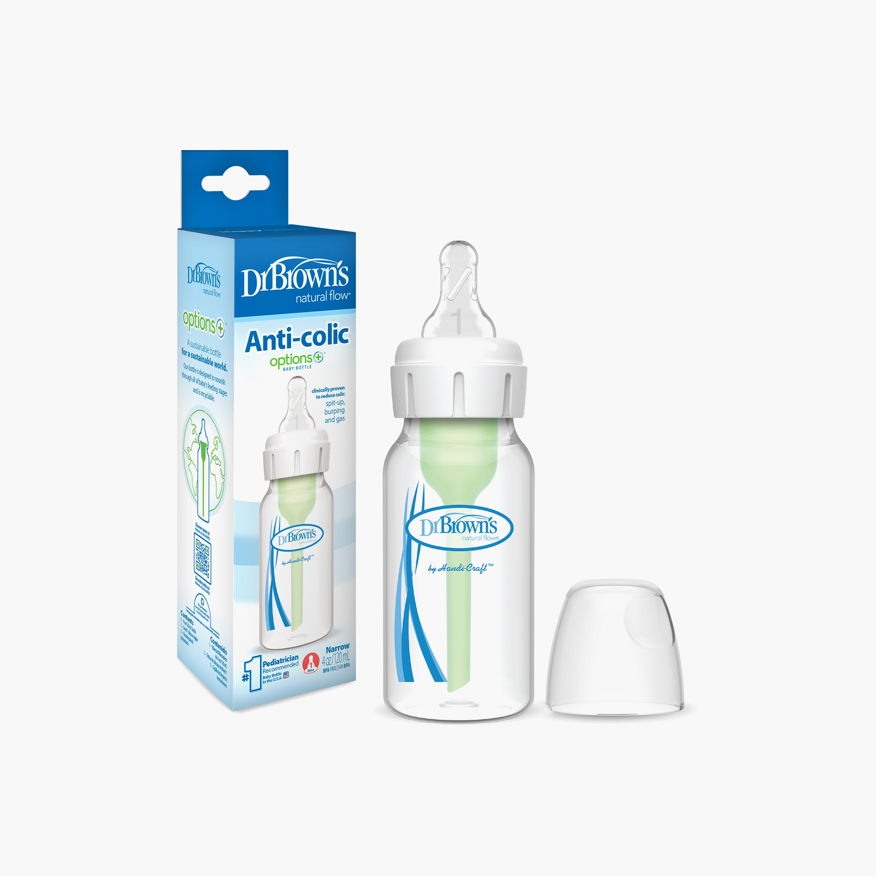 Dr. Brown's Anti-Colic Natural Flow Feeding Bottle,120 ml-baby-feeding-feedingbottles-bottlesandteats-image-1