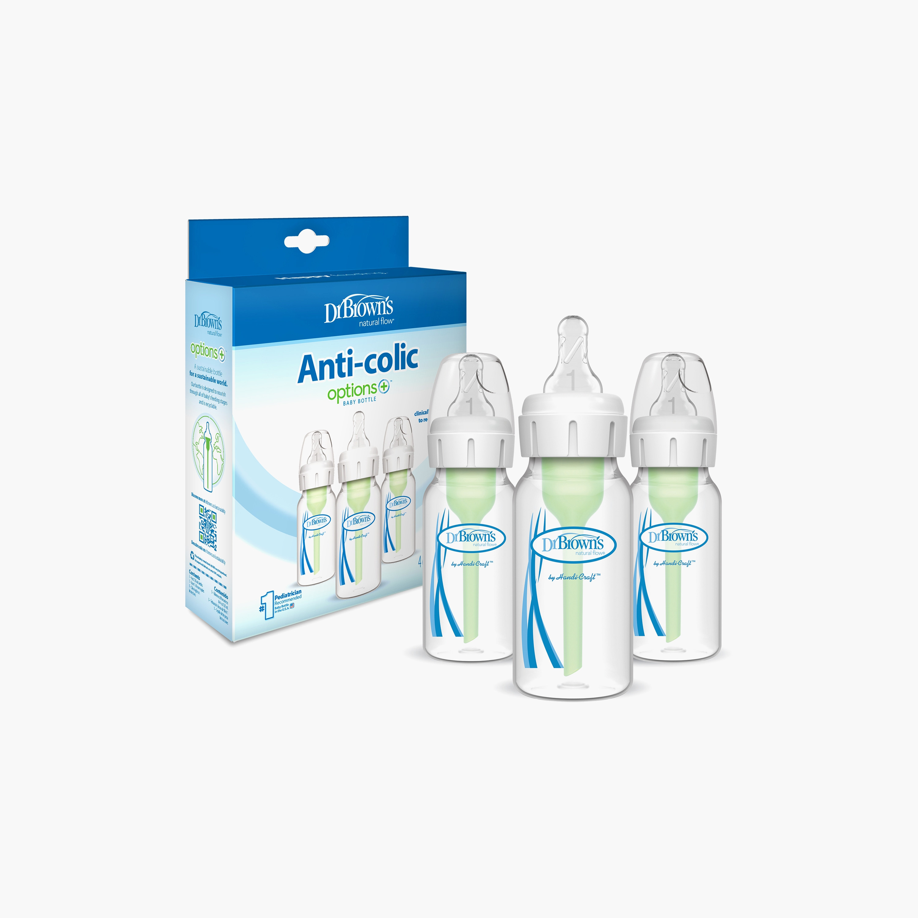 Dr. Brown's 3-Piece Anti-Colic Natural Flow Feeding Bottles, 120 ml-baby-feeding-feedingbottles-bottlesandteats-image-2