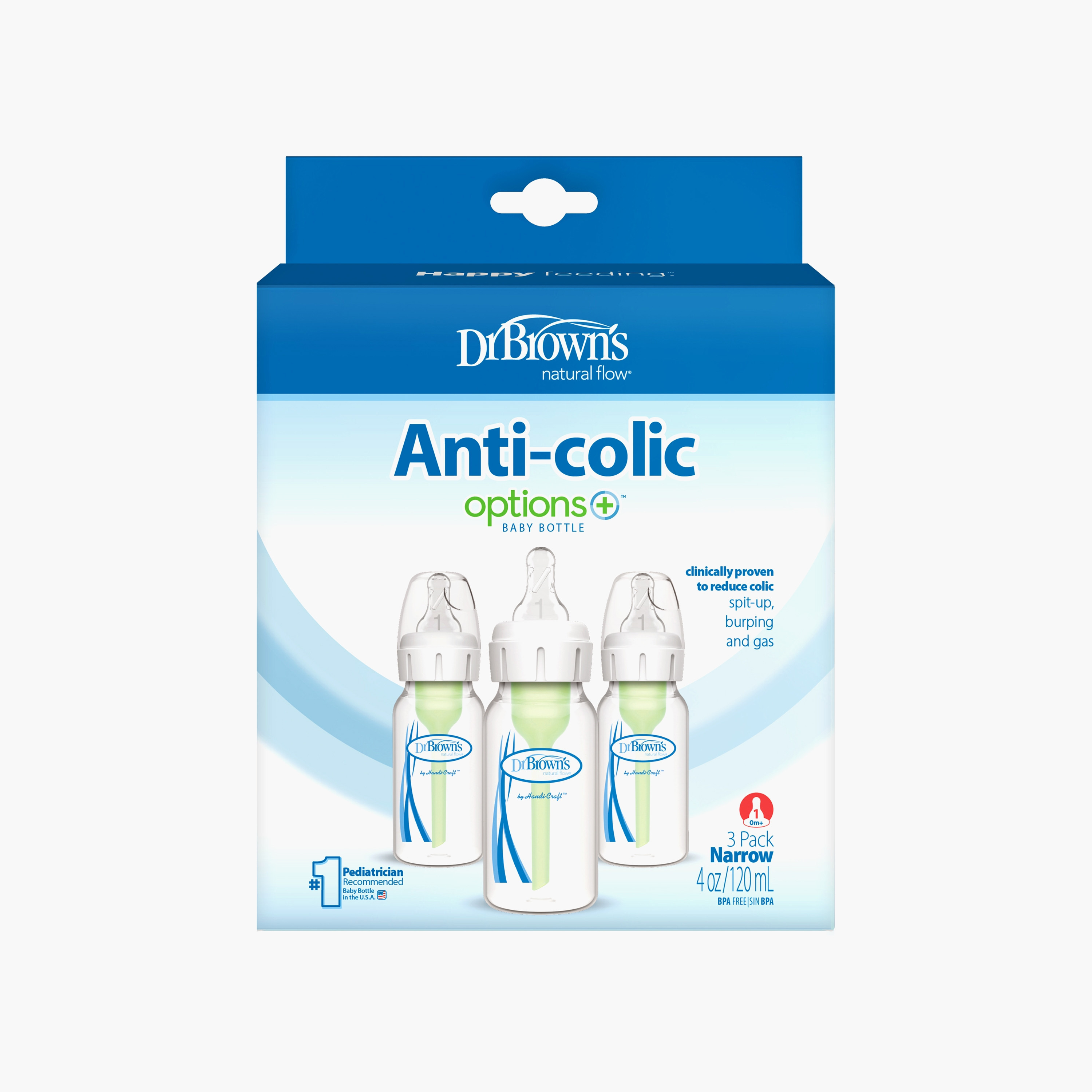 Dr. Brown's 3-Piece Anti-Colic Natural Flow Feeding Bottles, 120 ml-baby-feeding-feedingbottles-bottlesandteats-image-3