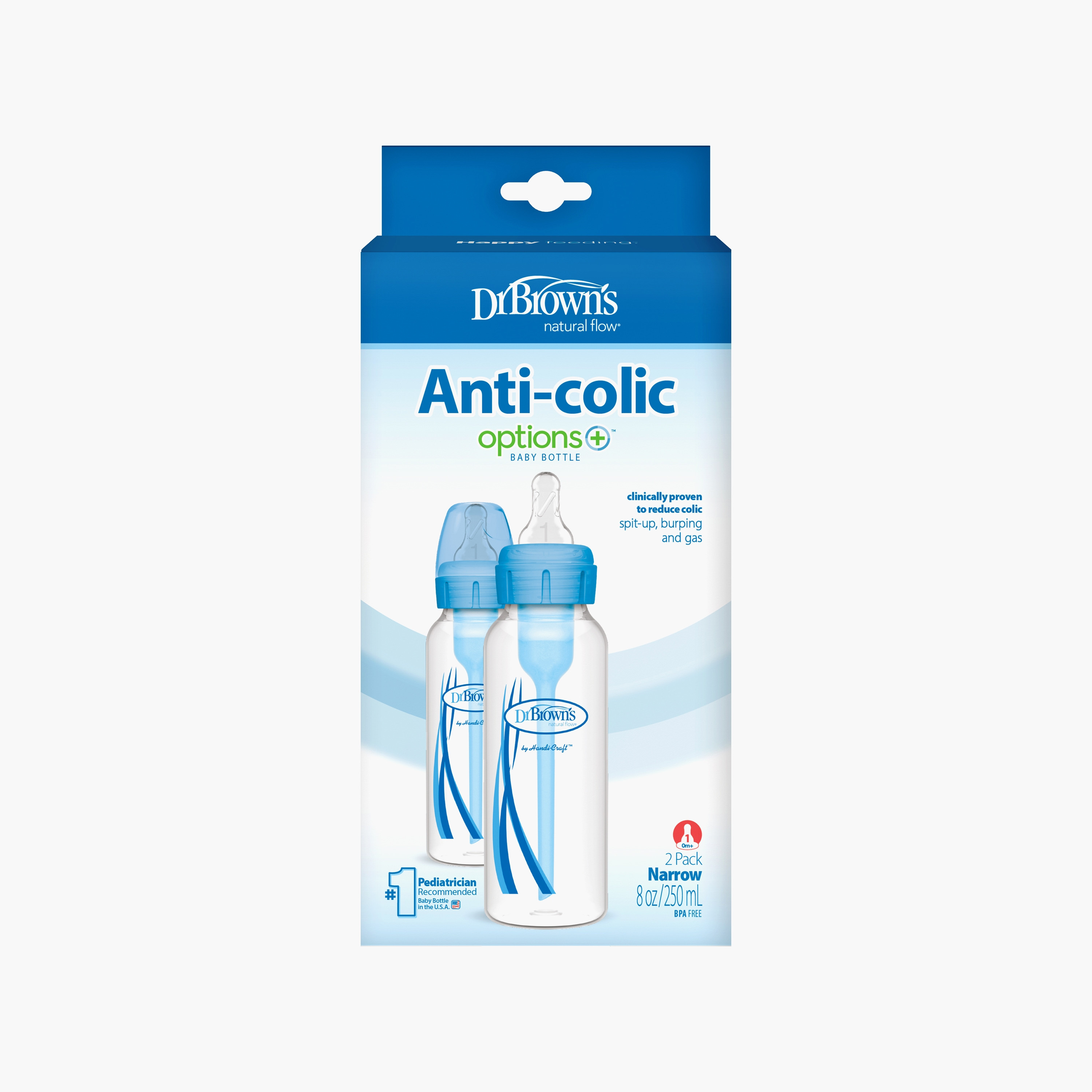 Dr. Brown's 2-Piece Anti Colic Option+ Natural Flow Feeding Bottles, 250 ml-baby-feeding-feedingbottles-bottlesandteats-image-2