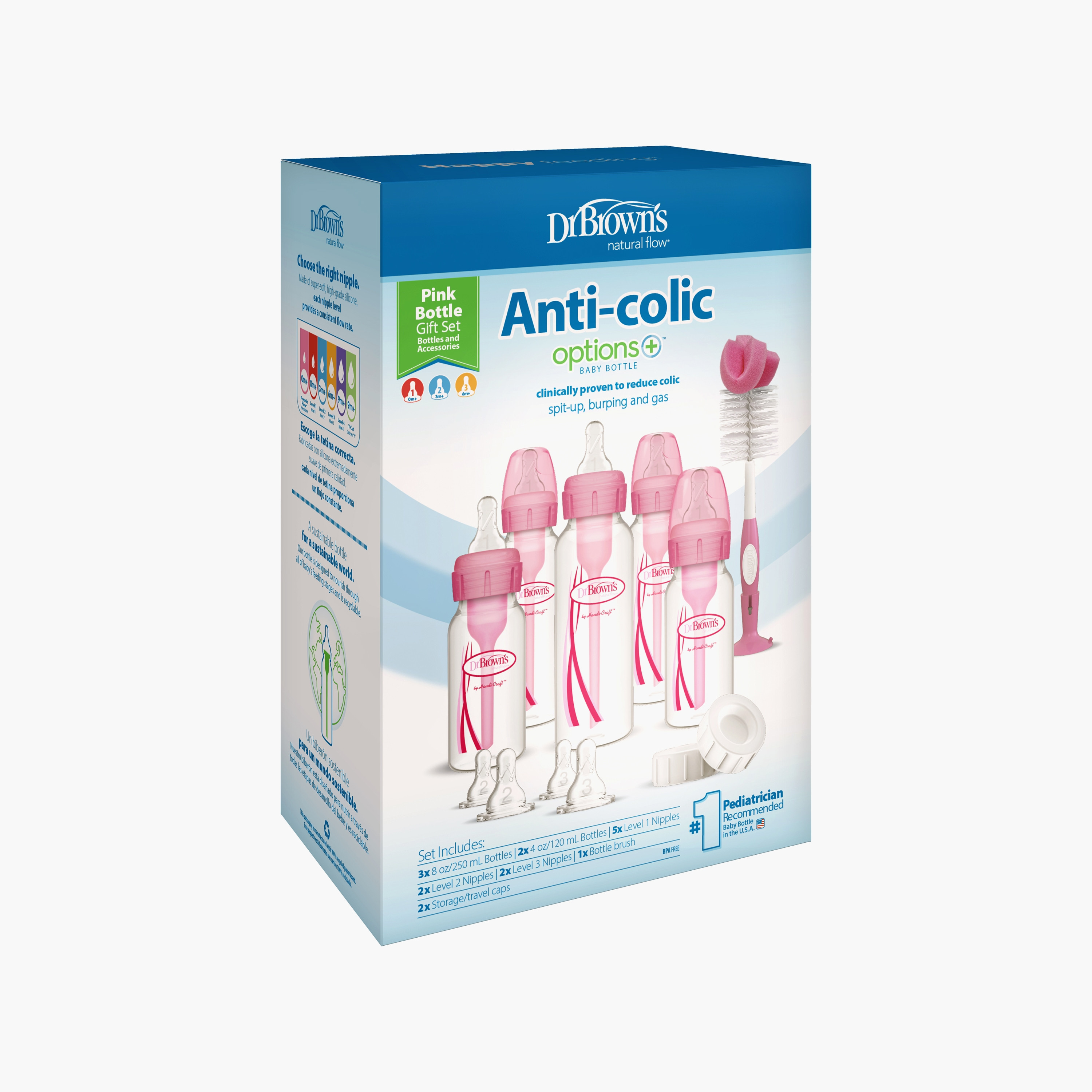 Dr. Brown's Anti Colic Option+ Natural Flow Feeding Bottles Gift Set-baby-feeding-feedingbottles-bottlesandteats-image-3