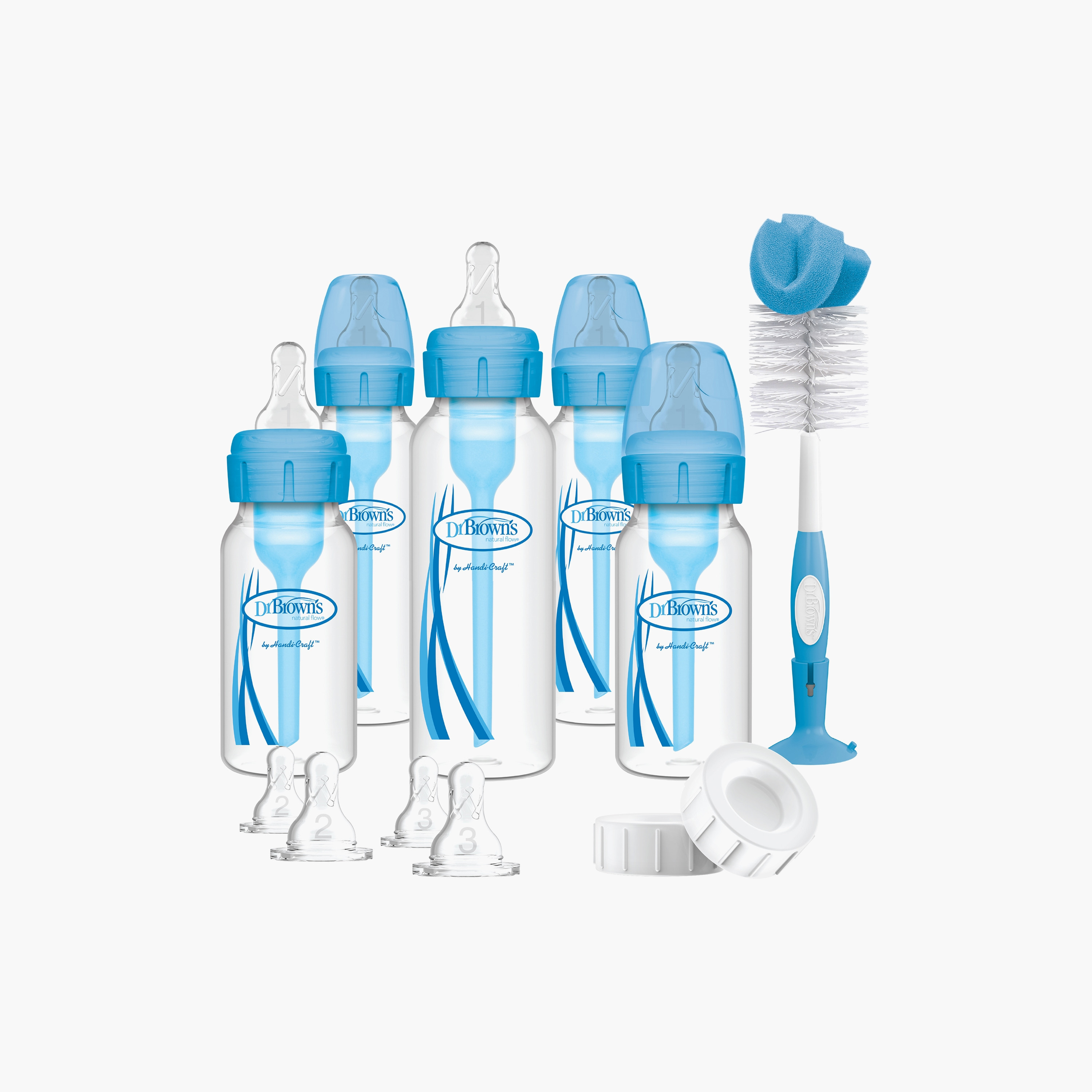 مجموعة هدايا زجاجات الرضاعة ذات التدفق الطبيعي المضادة للمغص أوبشن+ من دكتور براونز-baby-feeding-feedingbottles-bottlesandteats-image-3