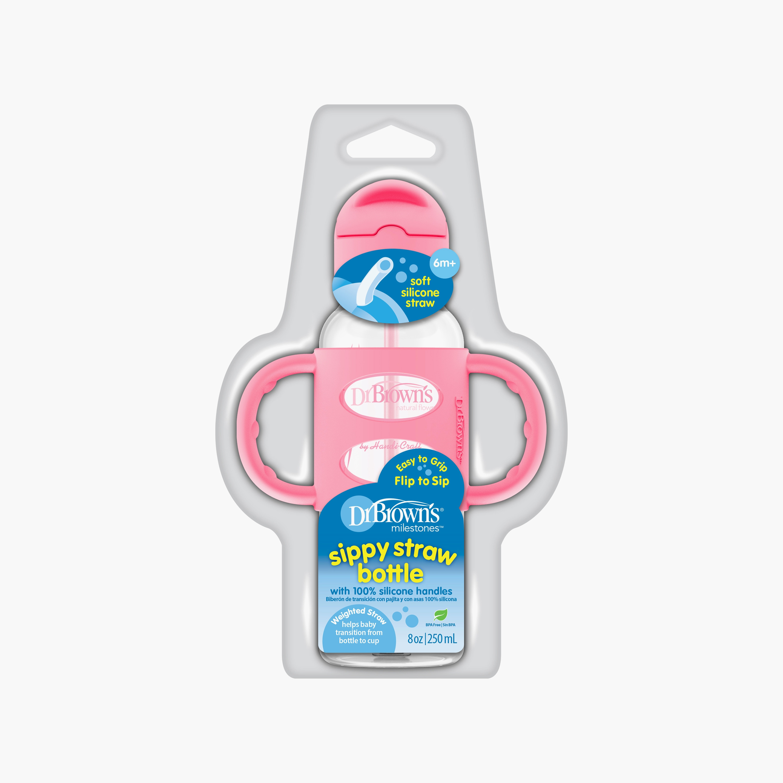 زجاجة الضيقة ذات الماصة بمقابض من السيليكون من دكتور براونز، 250 مل-baby-feeding-feedingbottles-bottlesandteats-image-8