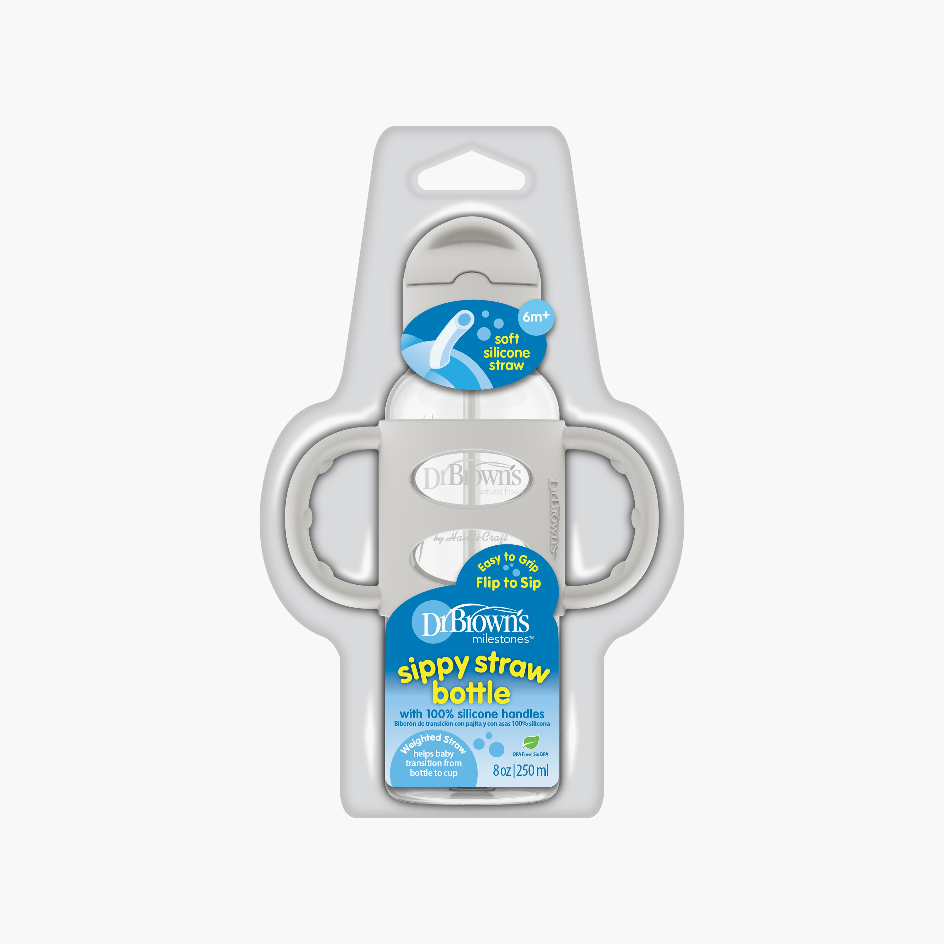 زجاجة الضيقة ذات الماصة بمقابض من السيليكون من دكتور براونز، 250 مل-baby-feeding-feedingbottles-bottlesandteats-image-12