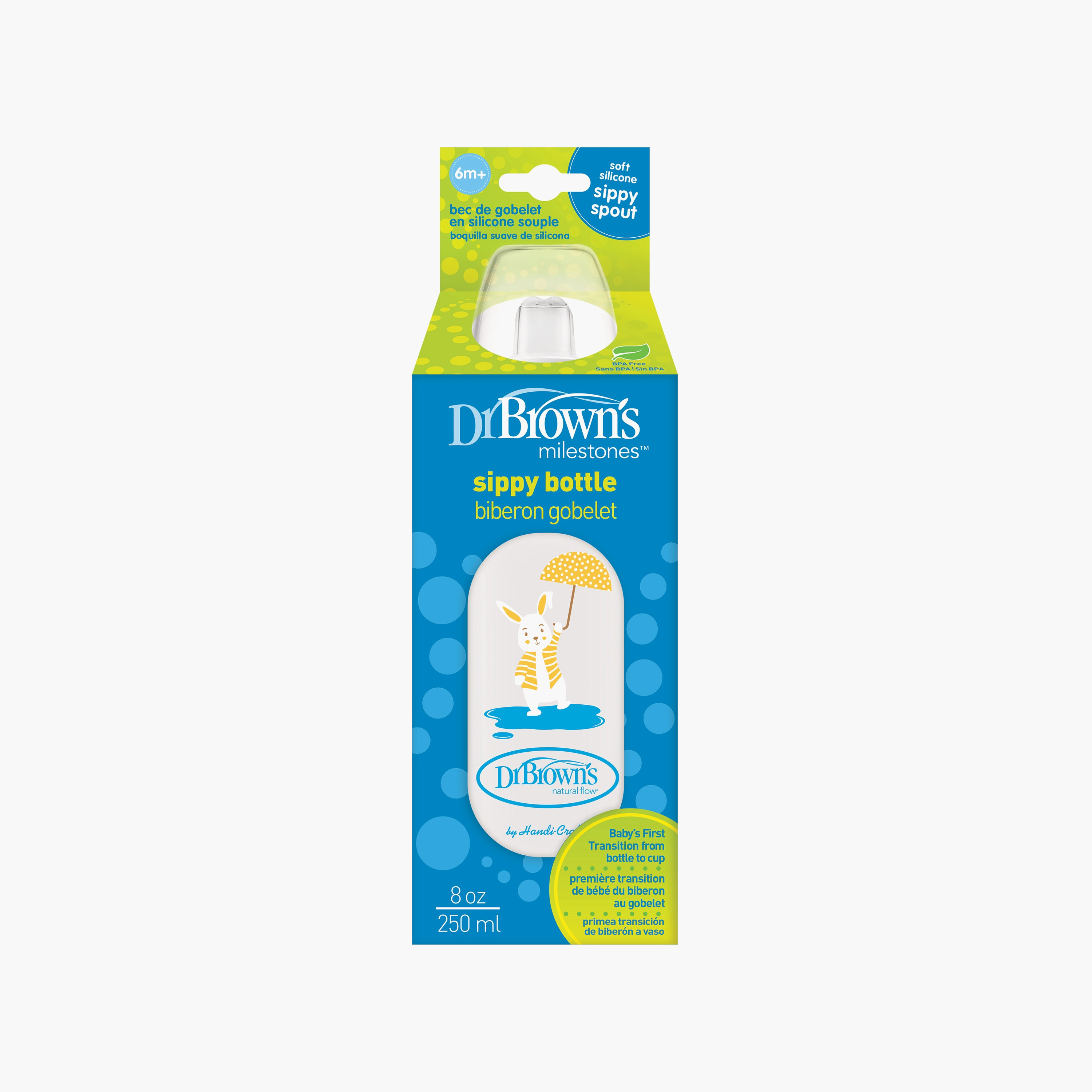 Dr. Brown's Narrow Sippy Spout Bottle, Bunny, 250 ml-baby-feeding-feedingbottles-bottlesandteats-image-2