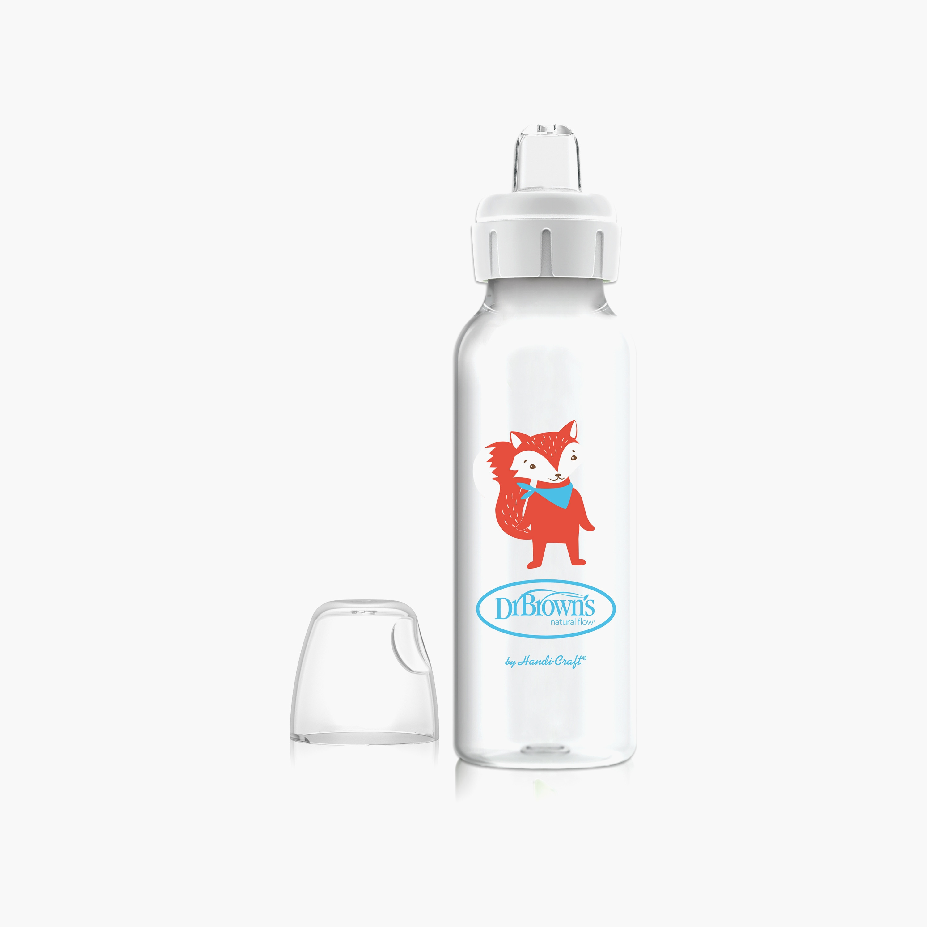 Dr. Brown's Narrow Sippy Spout Bottle, Fox, 250 ml-baby-feeding-feedingbottles-bottlesandteats-image-1