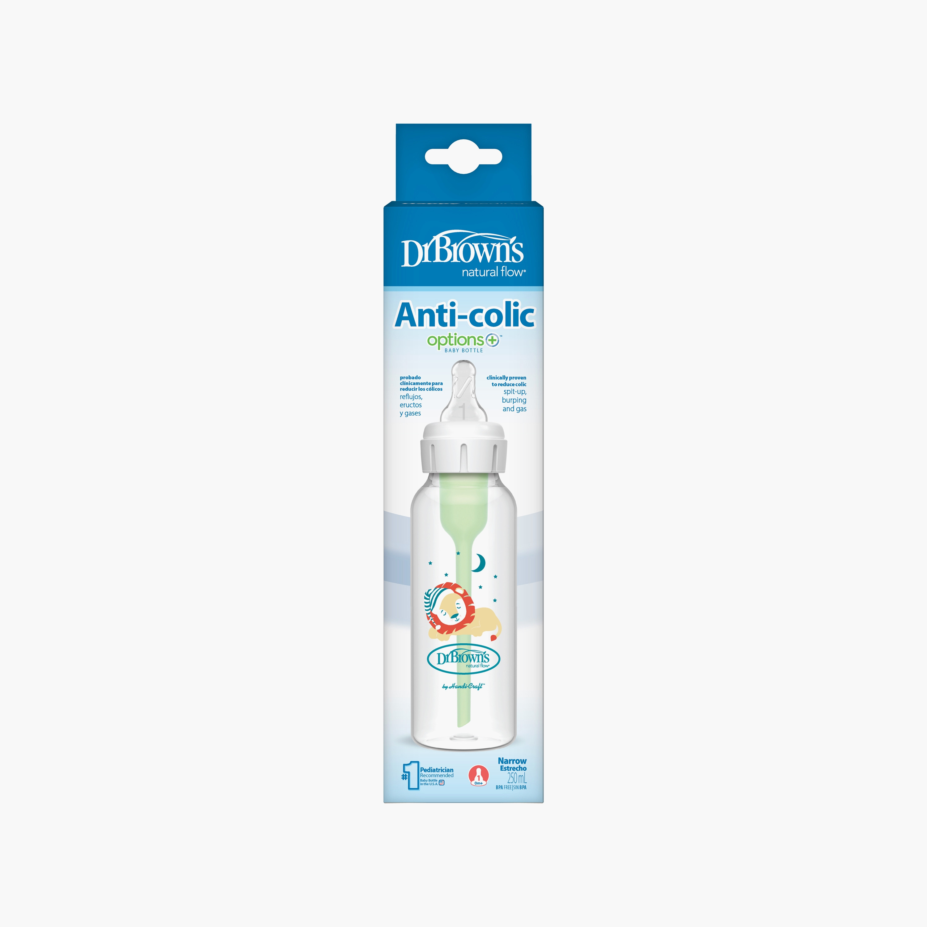 زجاجة رضاعة أوبشنز+ ضيقة من دكتور براونز، أسد، 250 مل-baby-feeding-feedingbottles-bottlesandteats-image-2