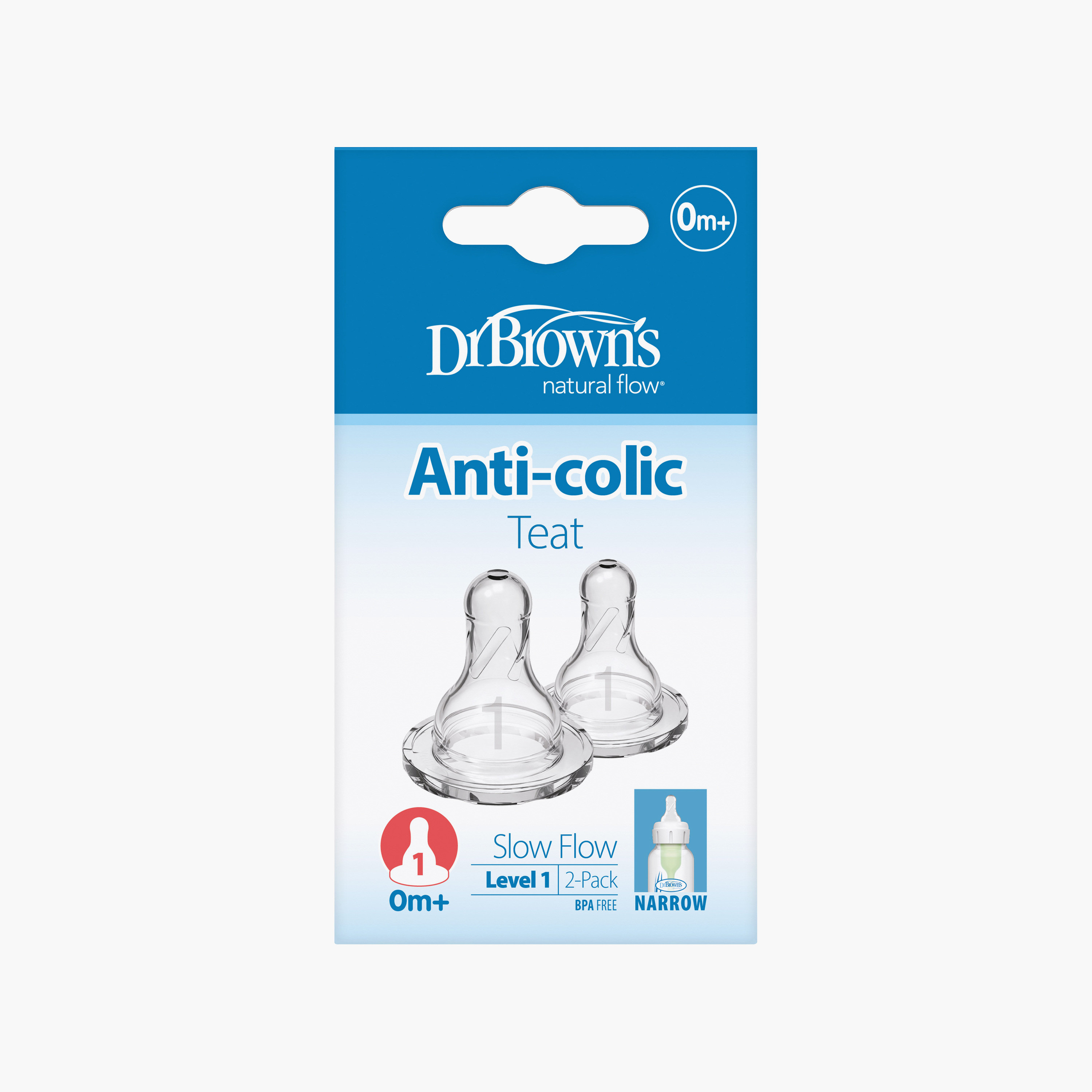Dr. Brown's 2-Piece Silicone Narrow Nipples, Level 1-baby-feeding-feedingbottles-bottlesandteats-image-7