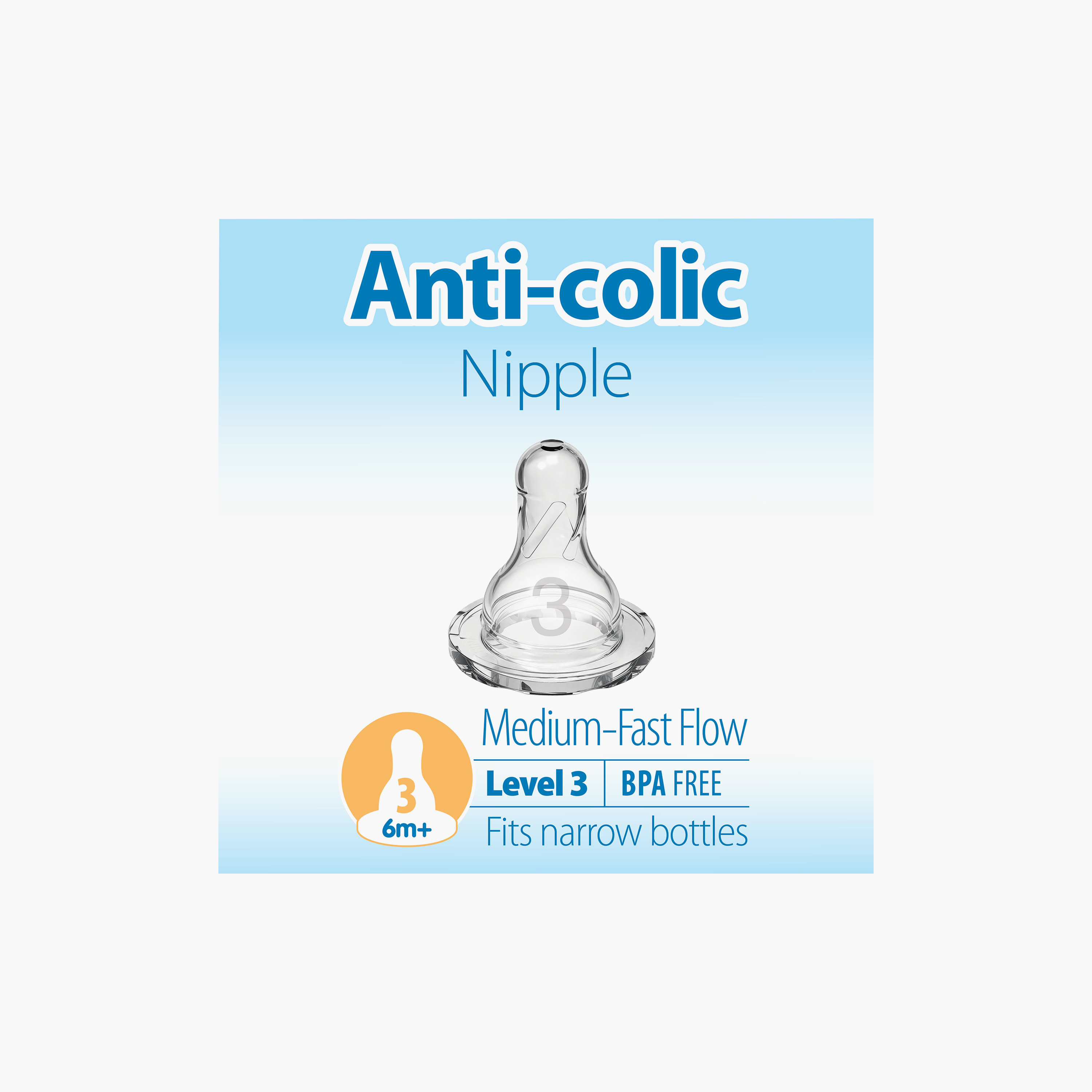 Dr. Brown's 2-Piece Silicone Narrow Nipples, Level 3-baby-feeding-feedingbottles-bottlesandteats-image-5