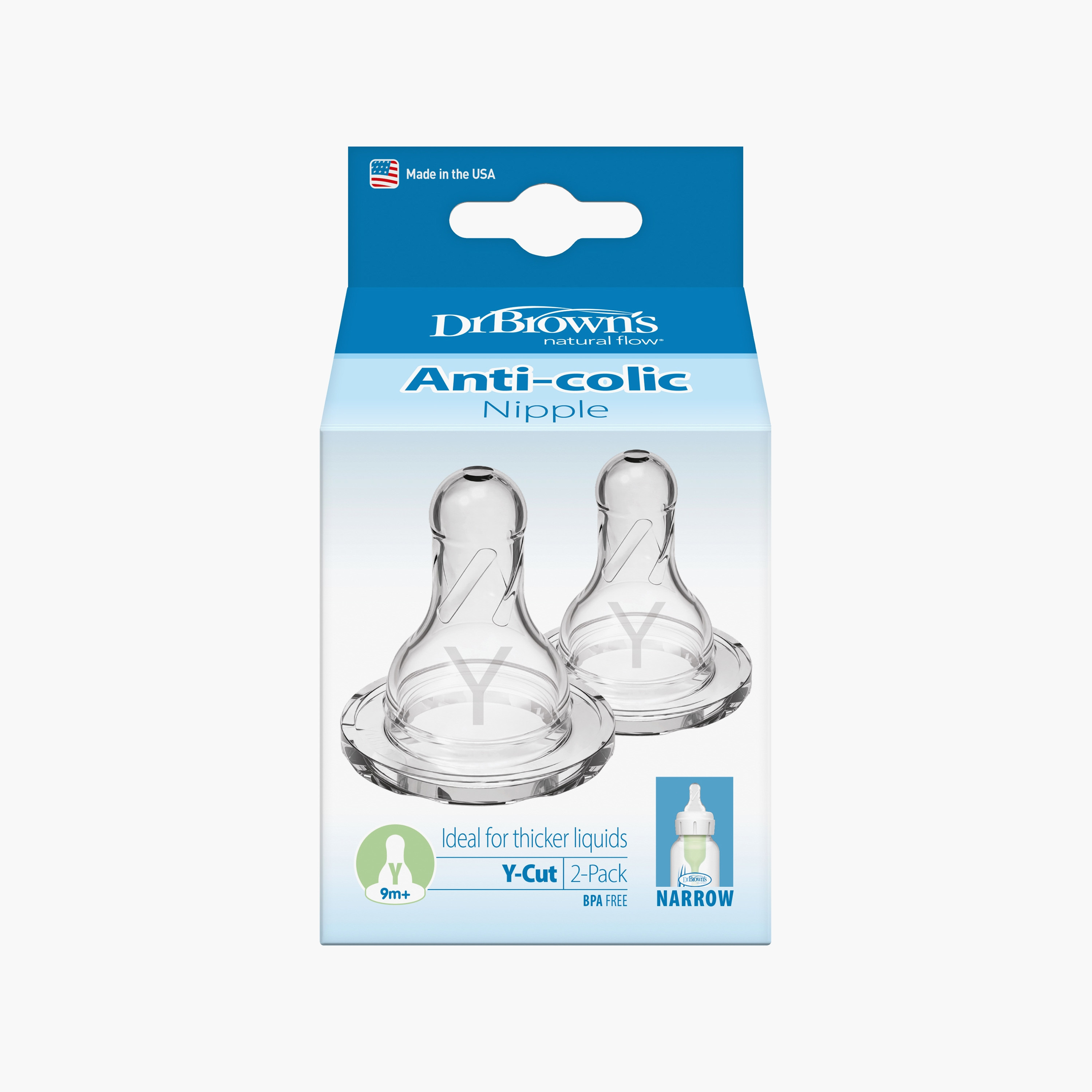 Dr. Brown's 2-piece Y-Cut Silicone Narrow Nipples-baby-feeding-feedingbottles-bottlesandteats-image-1