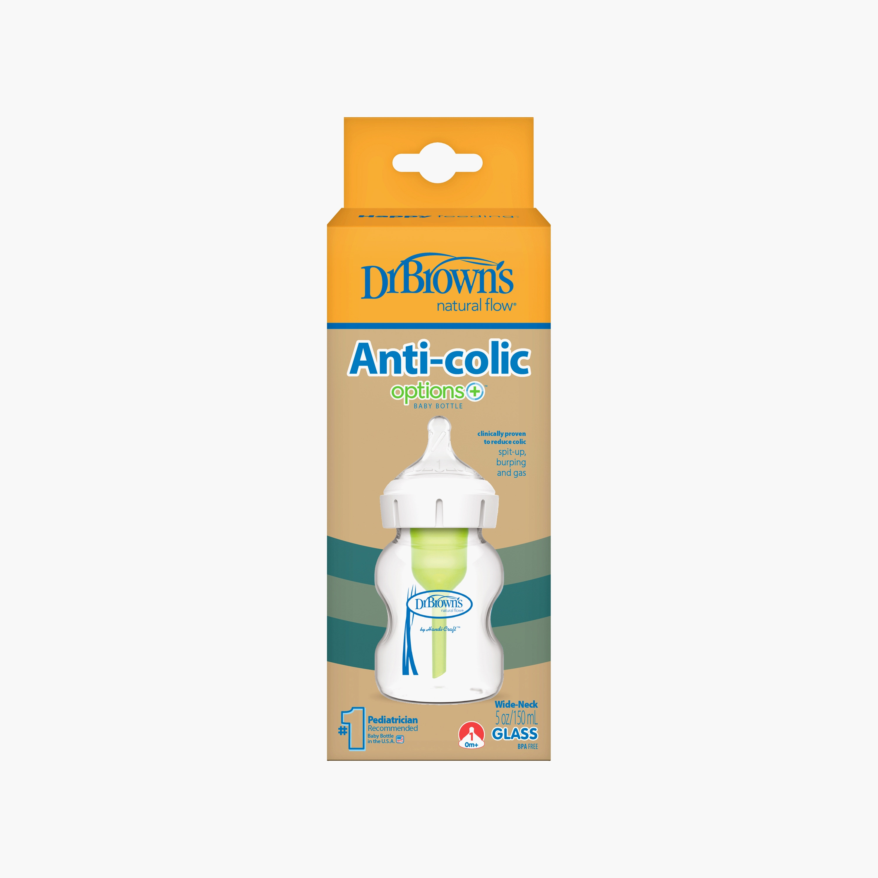 Dr. Brown's Wide Neck Option+ Feeding Bottle, 150 ml-baby-feeding-feedingbottles-bottlesandteats-image-2
