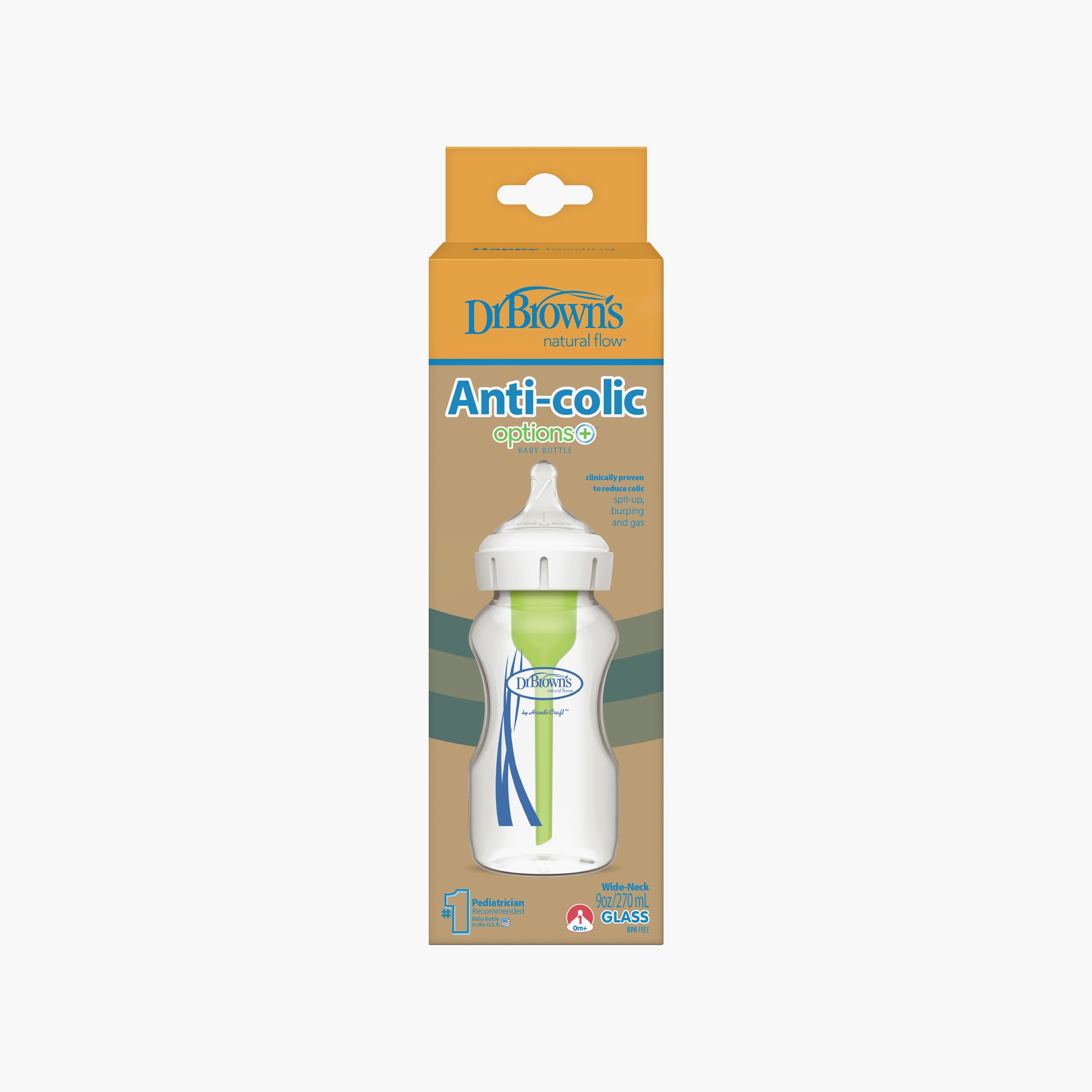 Dr. Brown's Wide Neck Option+ Feeding Bottle, 270 ml-baby-feeding-feedingbottles-bottlesandteats-image-2