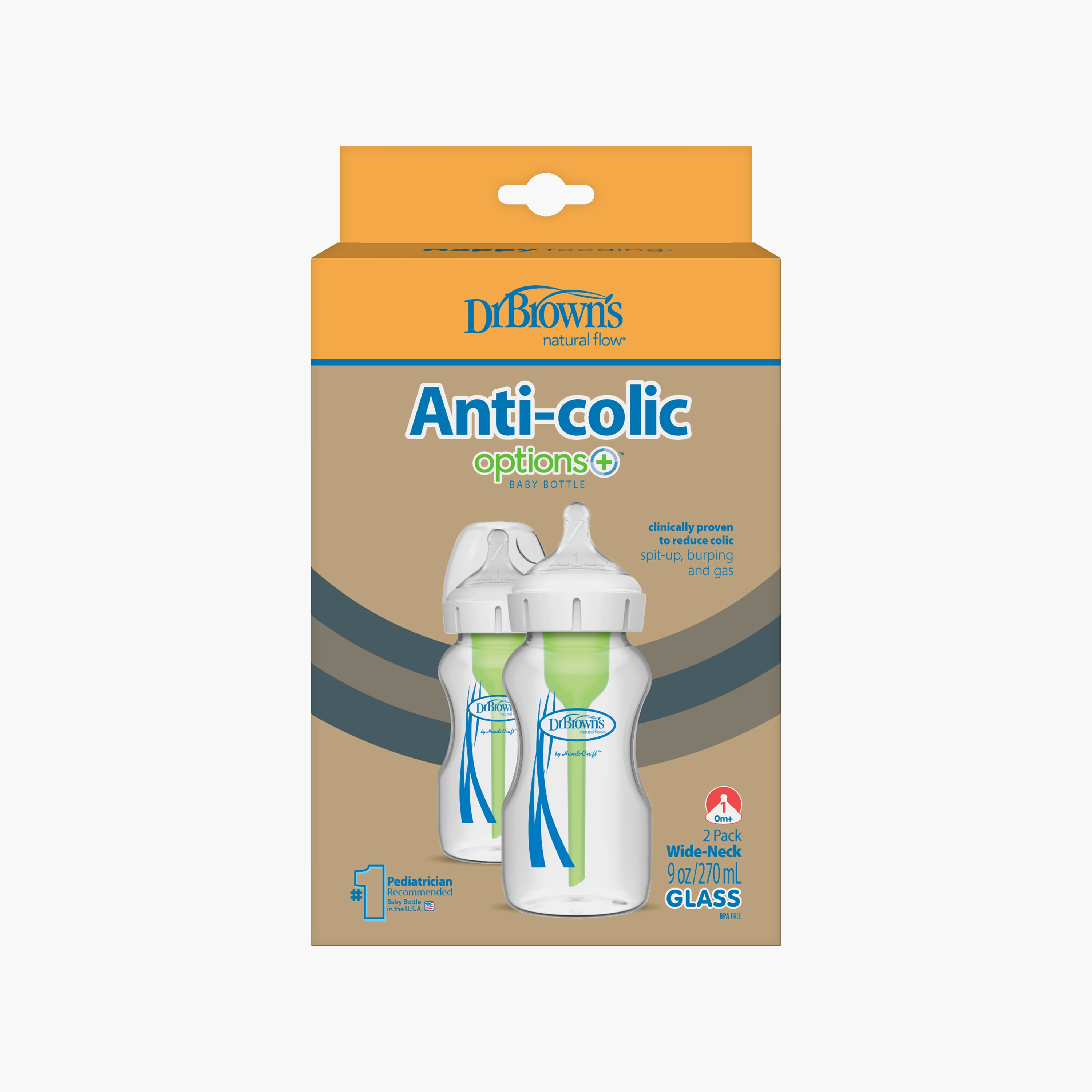 Dr. Brown's 2-Piece Wide Neck Option + Feeding Bottles, 270 ml-baby-feeding-feedingbottles-bottlesandteats-image-2
