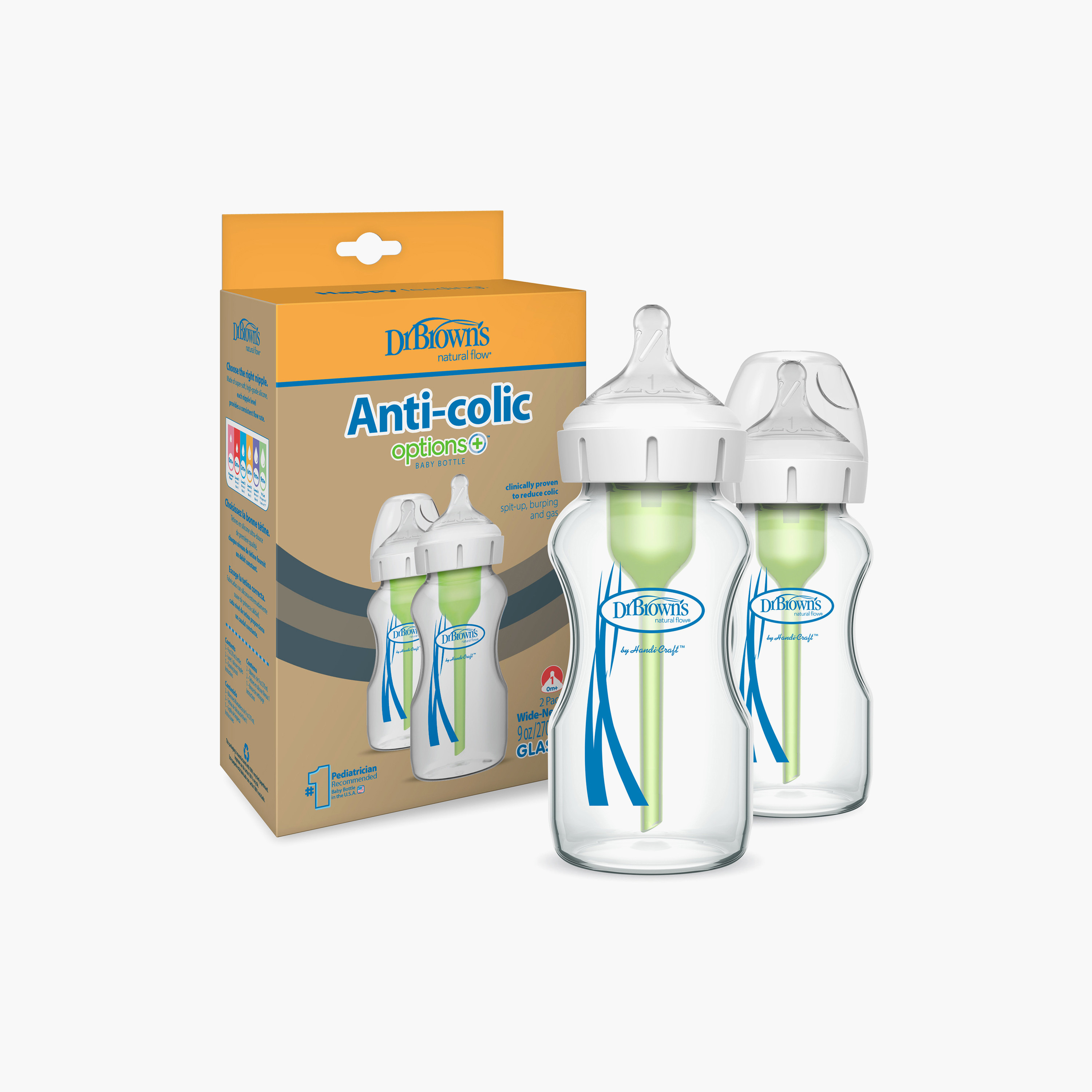 Dr. Brown's 2-Piece Wide Neck Option + Feeding Bottles, 270 ml-baby-feeding-feedingbottles-bottlesandteats-image-3