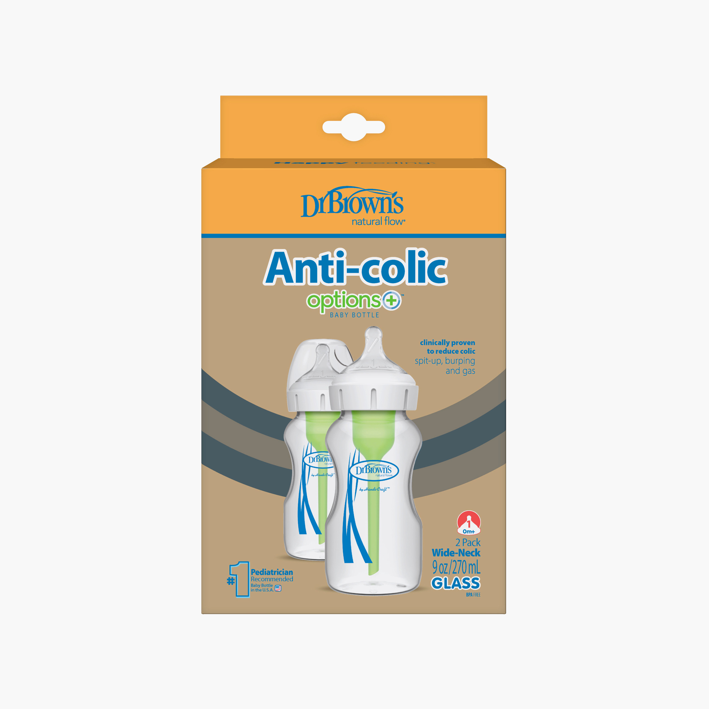 Dr. Brown's 2-Piece Wide Neck Option + Feeding Bottles, 270 ml-baby-feeding-feedingbottles-bottlesandteats-image-4