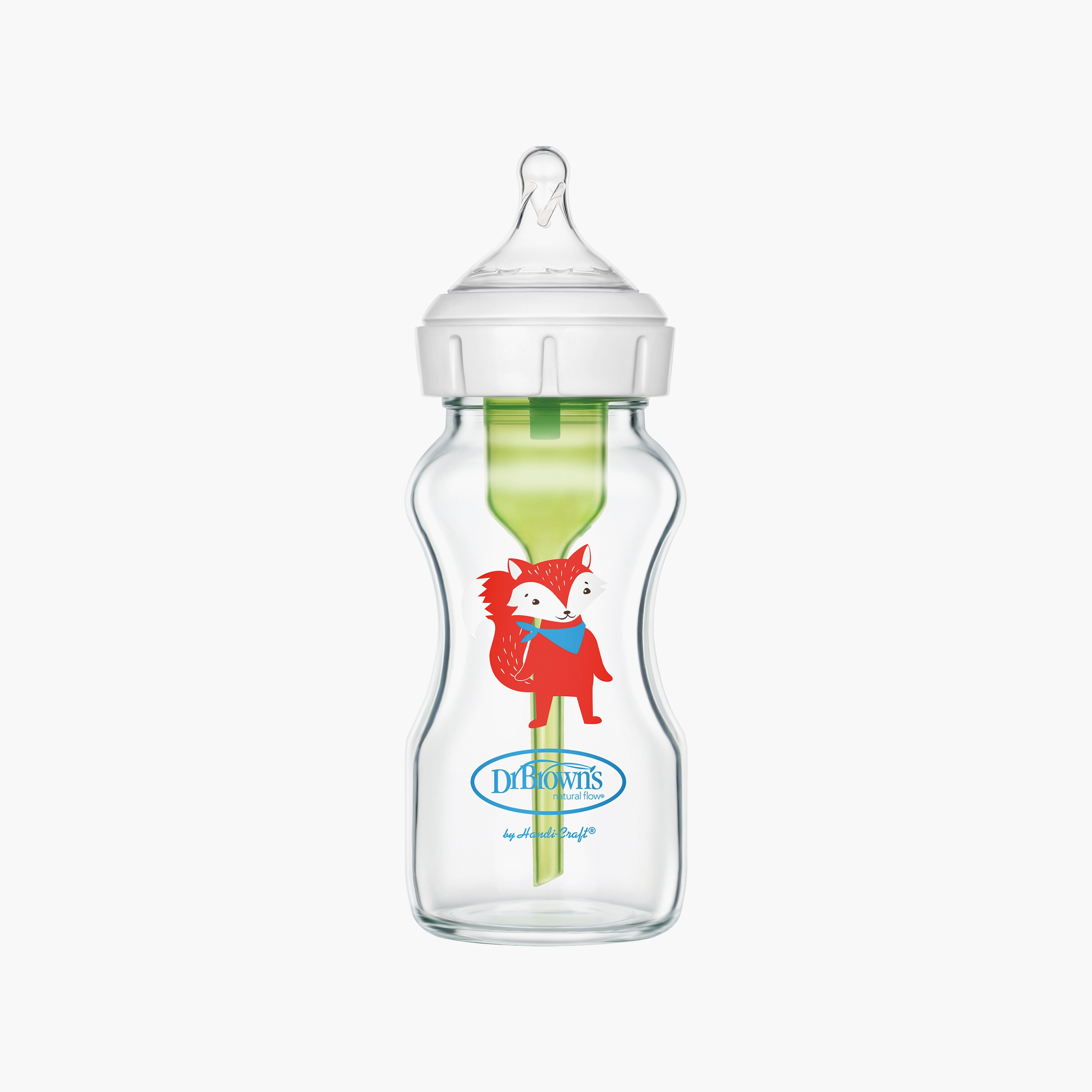 Dr. Brown's Wide Neck Option+ Feeding Bottle with Level 3 Nipple, Fox, 270 ml-baby-feeding-feedingbottles-bottlesandteats-image-1