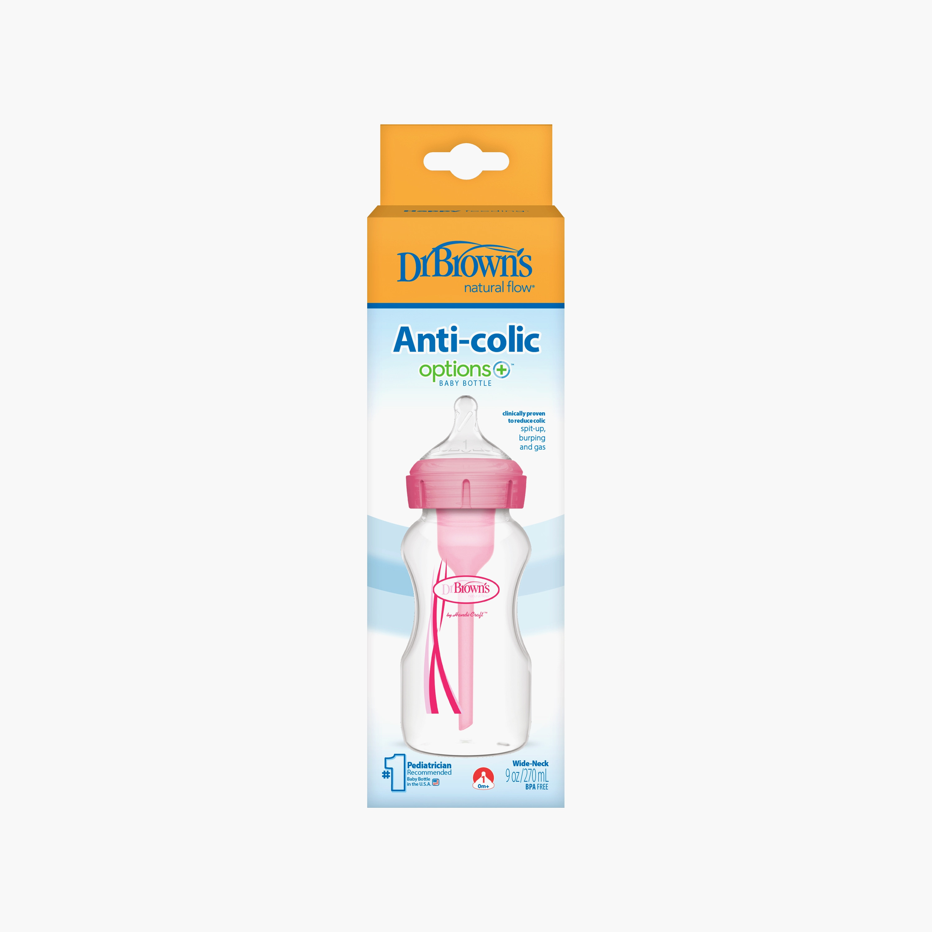 زجاجة الرضاعة ذات الرقبة الواسع أوبشنز+ من دكتور براونز، 270 مل-baby-feeding-feedingbottles-bottlesandteats-image-1