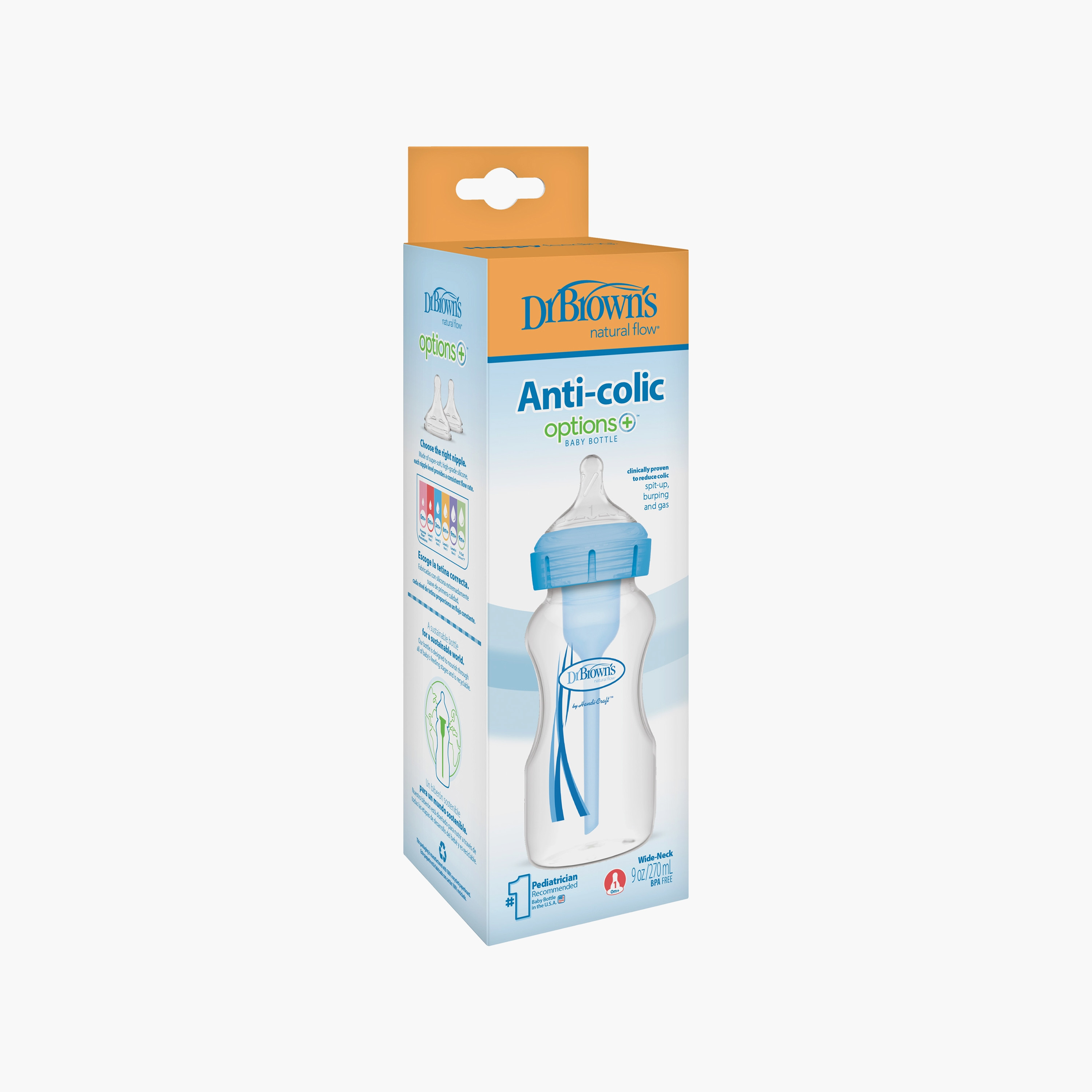 زجاجة الرضاعة ذات الرقبة الواسع أوبشنز+ من دكتور براونز، 270 مل-baby-feeding-feedingbottles-bottlesandteats-image-3