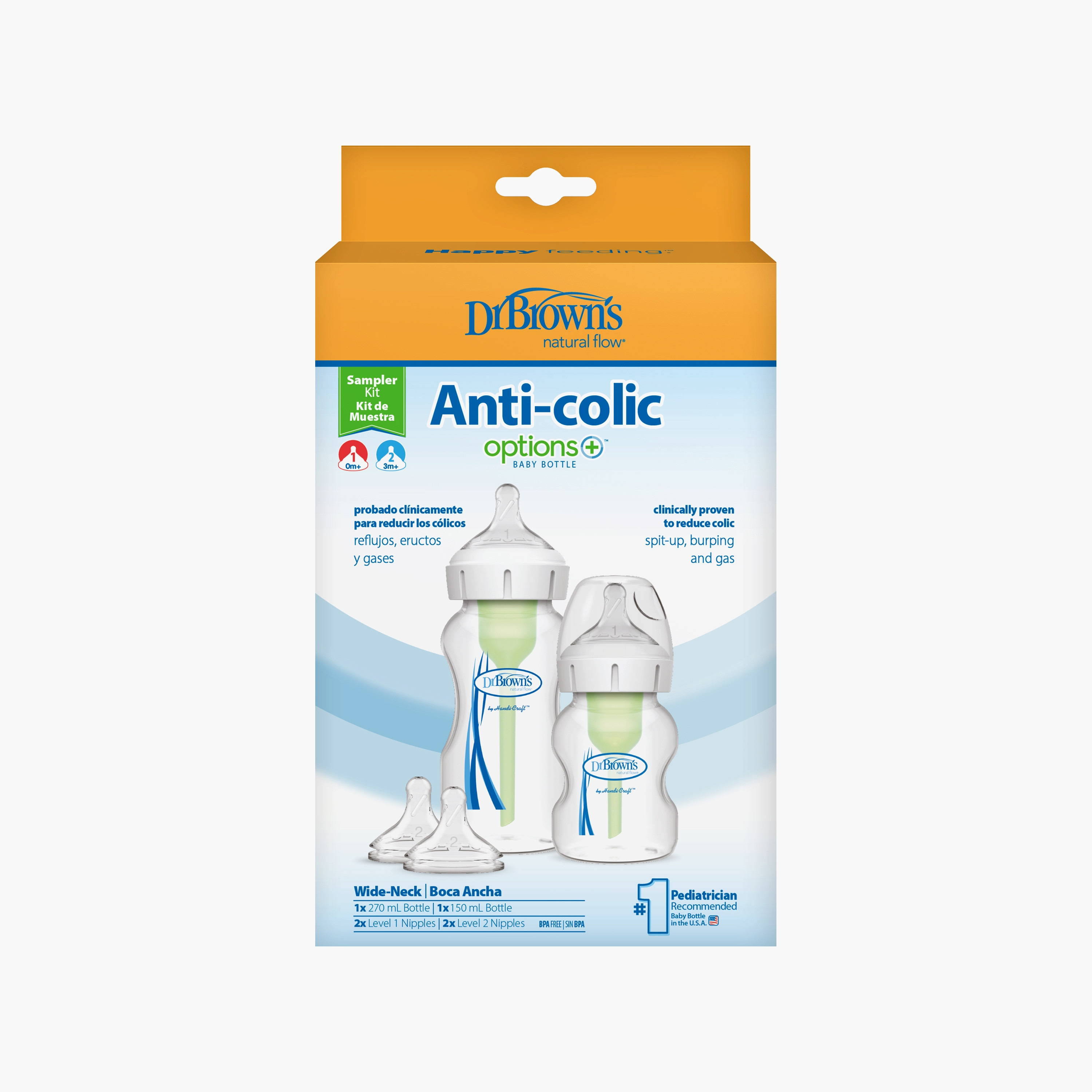Dr. Brown's Wide Neck Options+ Feeding Bottle Sampler Kit-baby-feeding-feedingbottles-bottlesandteats-image-2