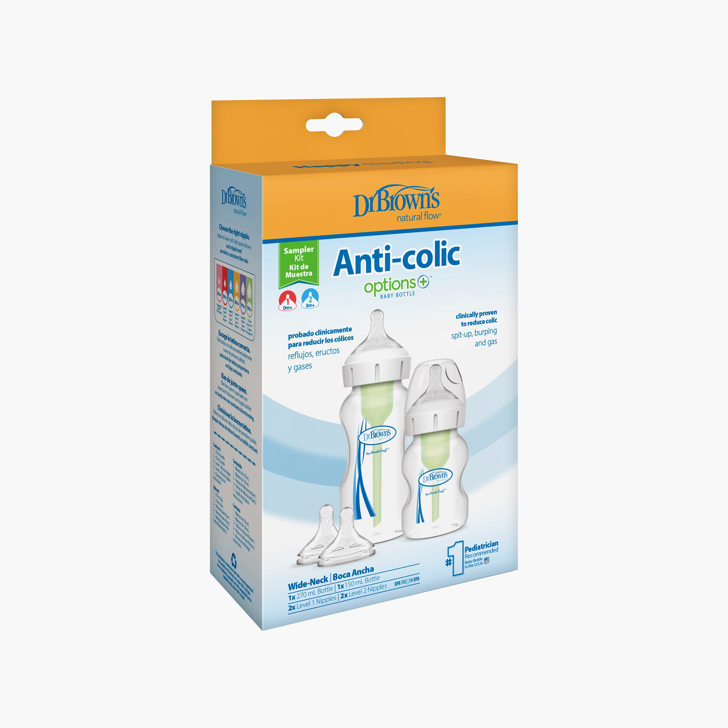 Dr. Brown's Wide Neck Options+ Feeding Bottle Sampler Kit-baby-feeding-feedingbottles-bottlesandteats-image-3