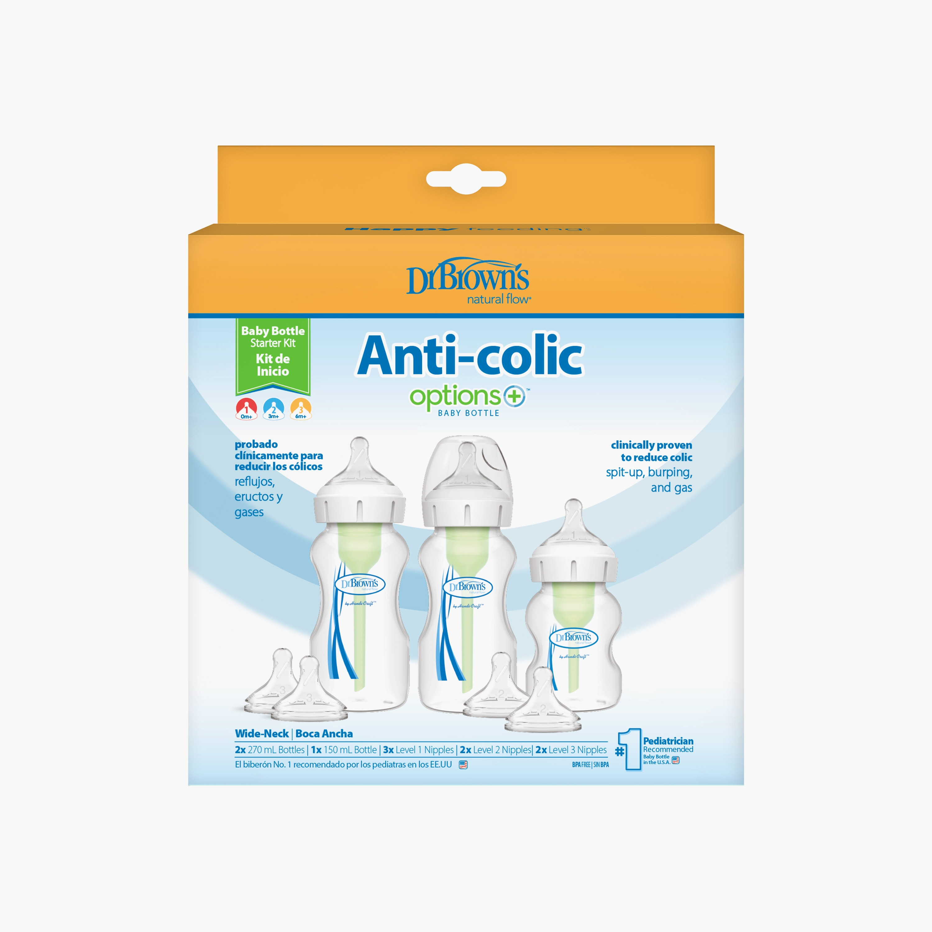 Dr. Brown's Wide Neck Options+ Feeding Bottle Starter Kit-baby-feeding-feedingbottles-bottlesandteats-image-2