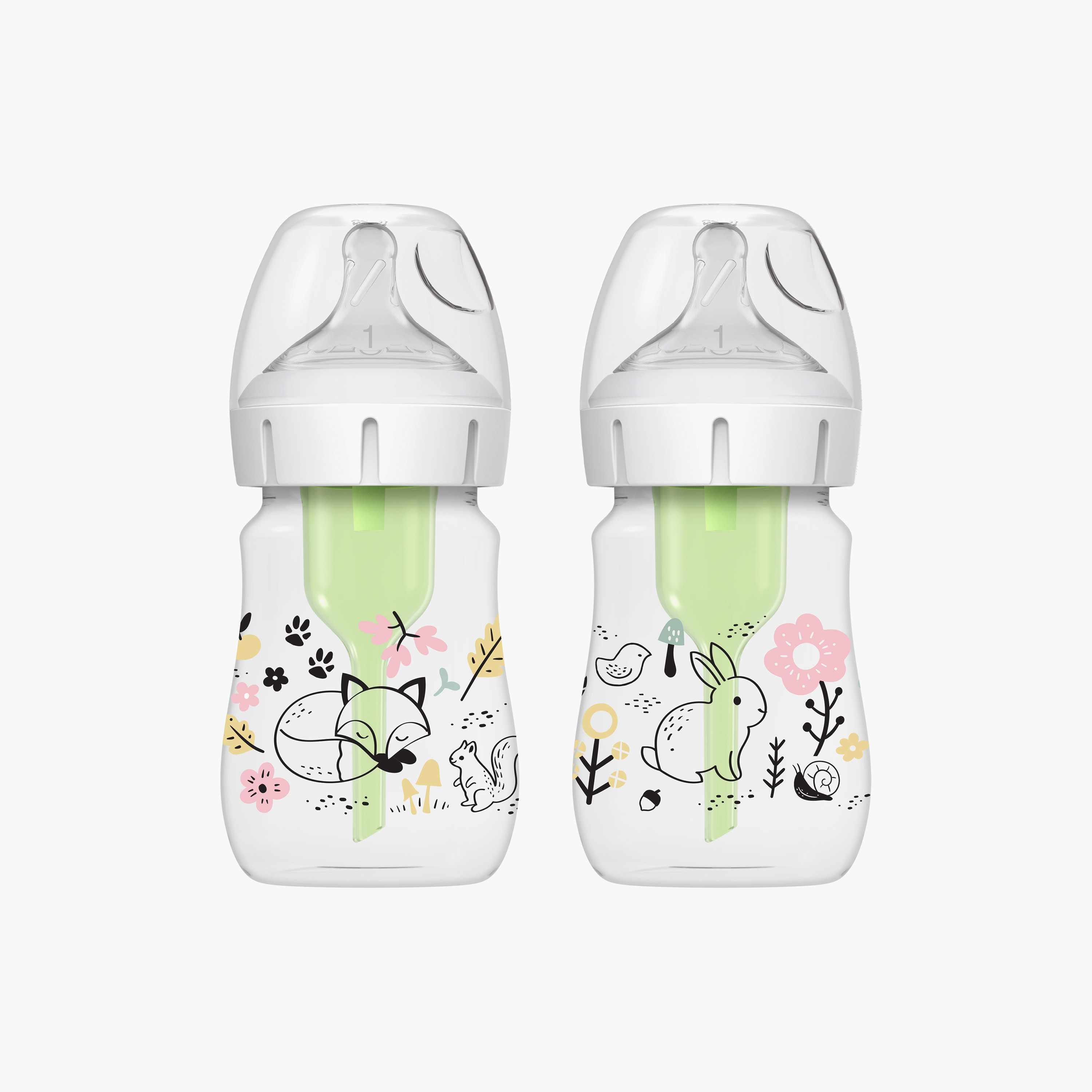 Dr. Brown's 2-Piece Wide Neck Anti Colic Options+ Feeding Bottles, Woodland, 150 ml-baby-feeding-feedingbottles-bottlesandteats-image-1