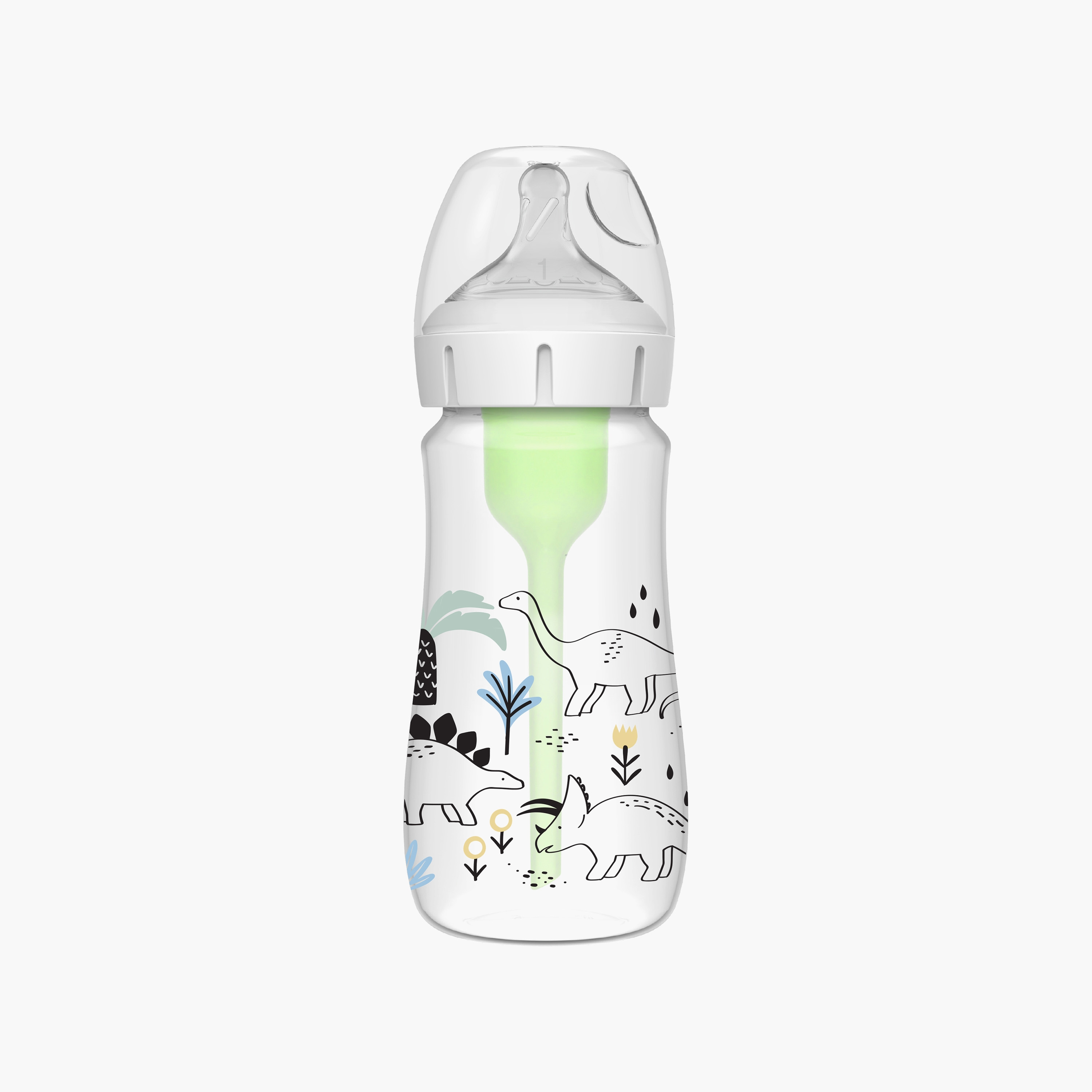 Dr. Brown's 2-Piece Wide Neck Anti Colic Options+ Feeding Bottle, Multi Dinosaurs, 270 ml-baby-feeding-feedingbottles-bottlesandteats-image-1