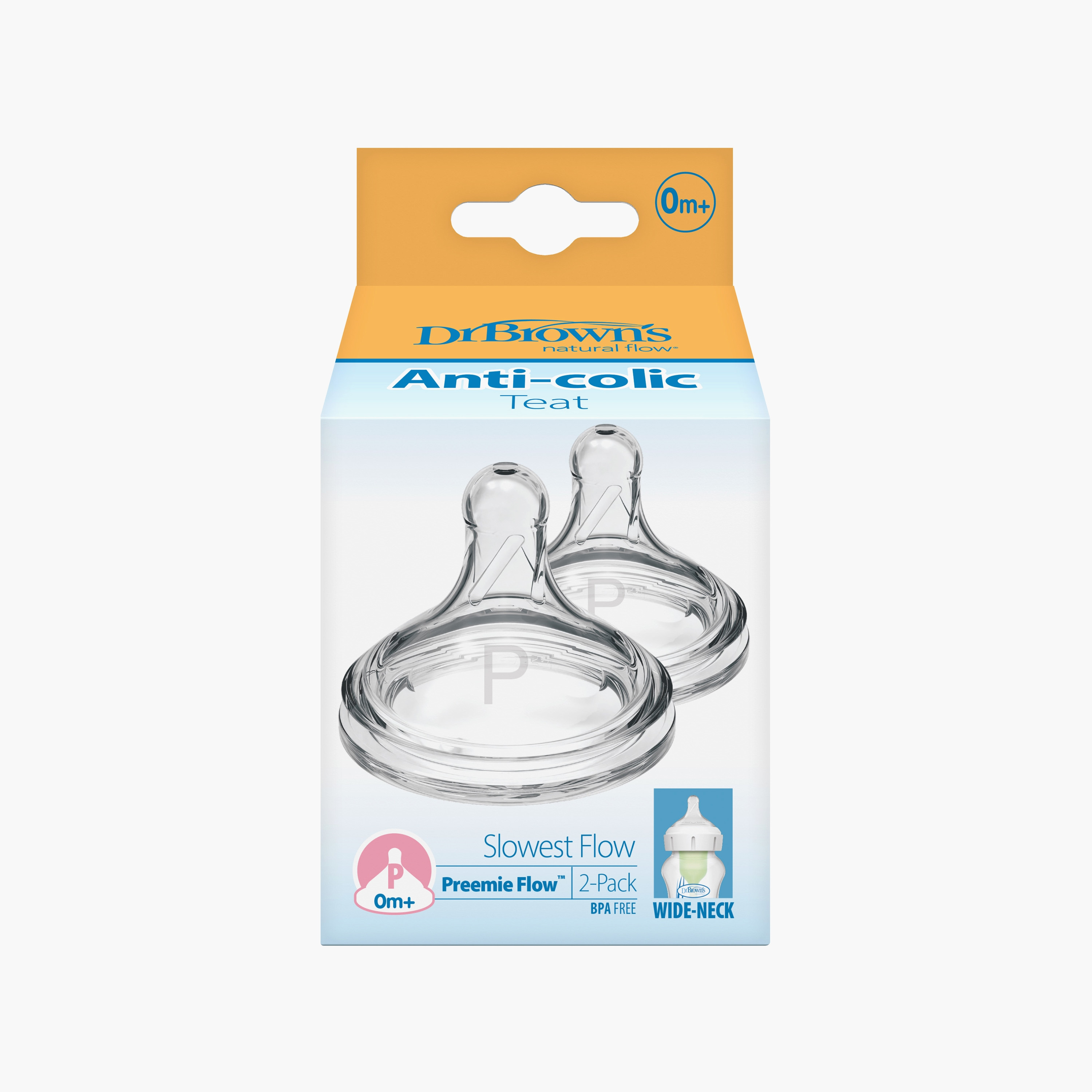  حلمات أوبشنز+ سيليكون برقبة واسعة بريميي فلو قطعتين من دكتور براونز-baby-feeding-feedingbottles-bottlesandteats-image-4