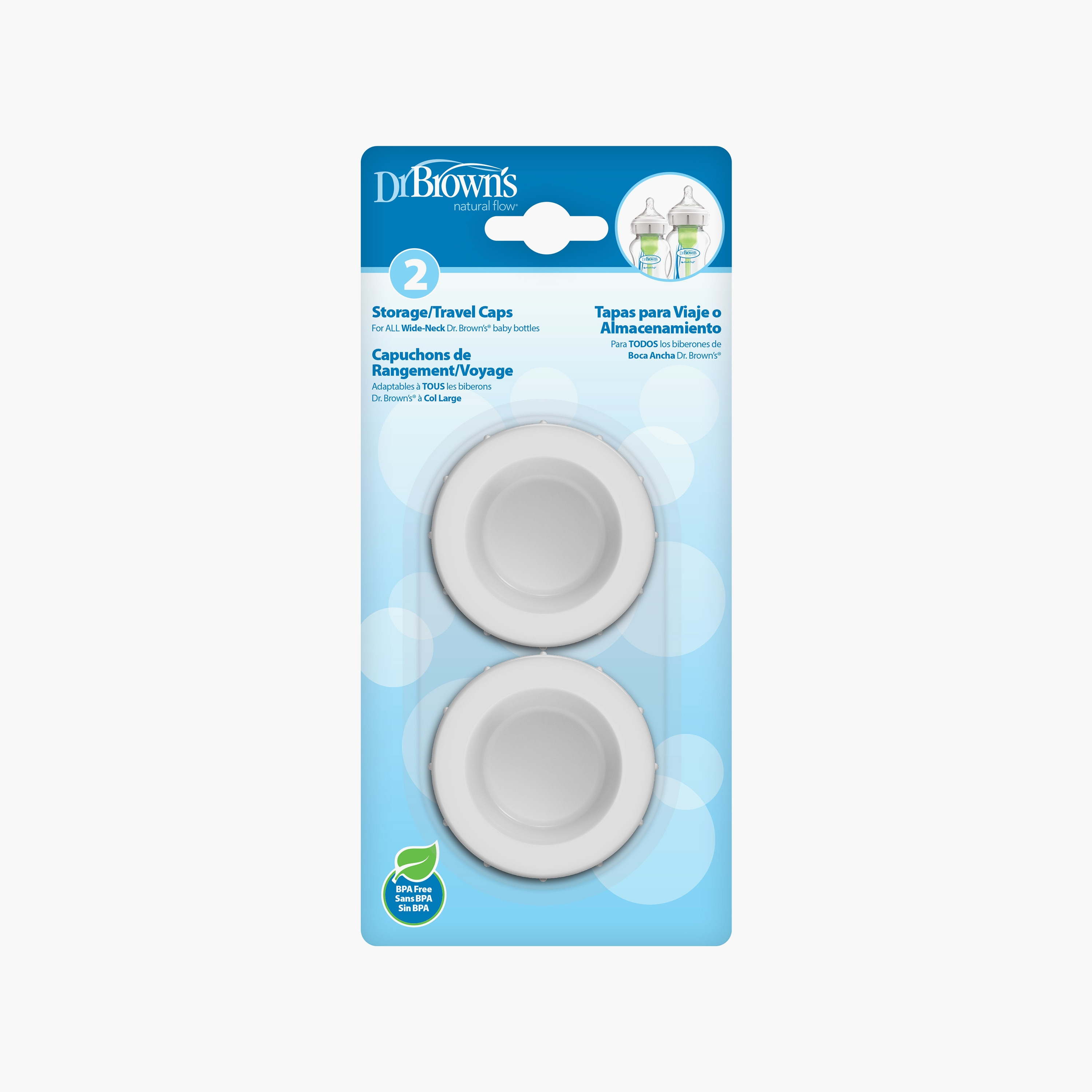 Dr. Brown's 2-Piece Wide Neck Bottle Storage & Travel Caps-baby-feeding-breastfeedingandcare-image-2