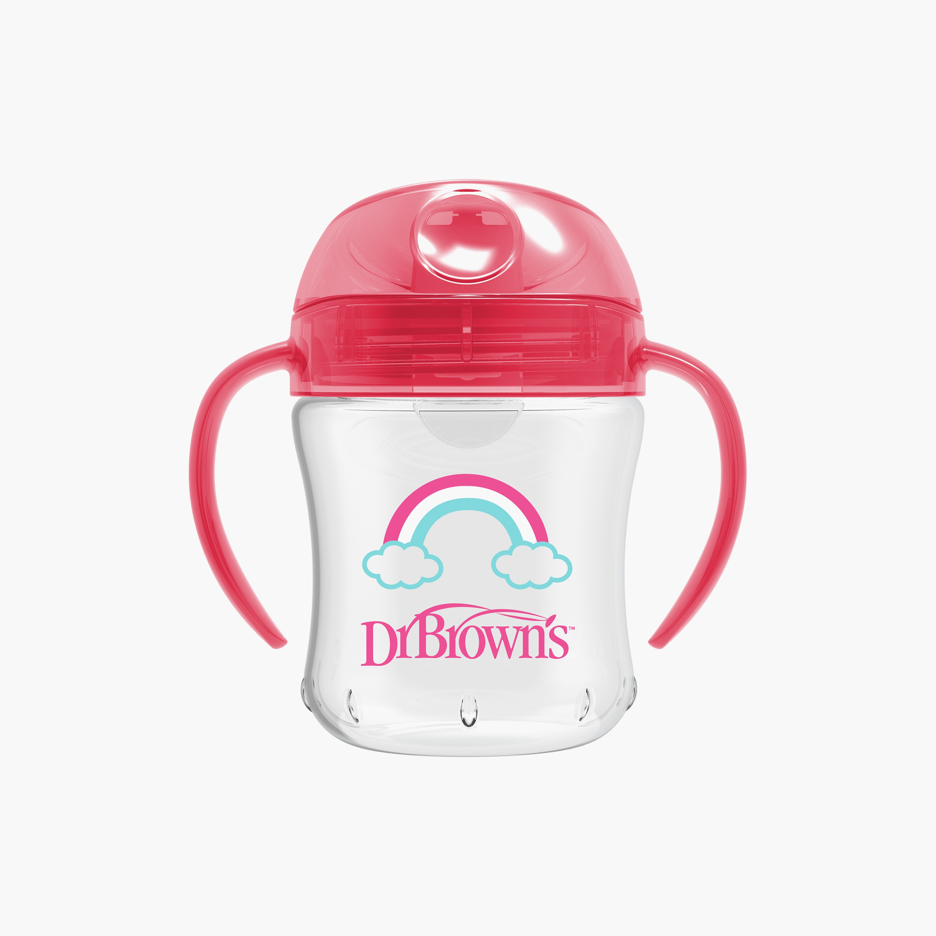 Dr. Brown's Soft-Spout Transition Cup with Handle, Pink, 180 ml-baby-feeding-mealtimeessentials-image-1