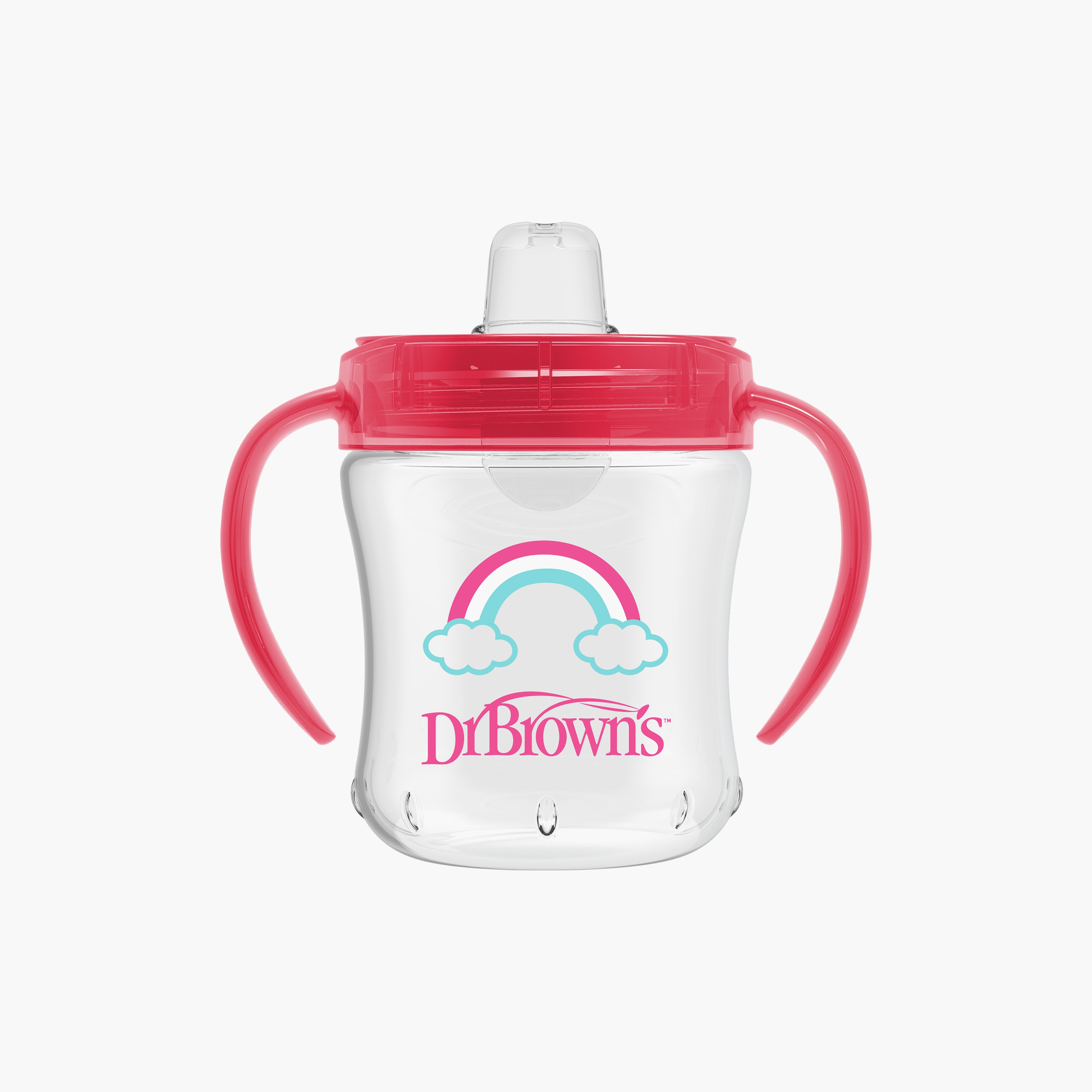 Dr. Brown's Soft-Spout Transition Cup with Handle, Pink, 180 ml-baby-feeding-mealtimeessentials-image-2