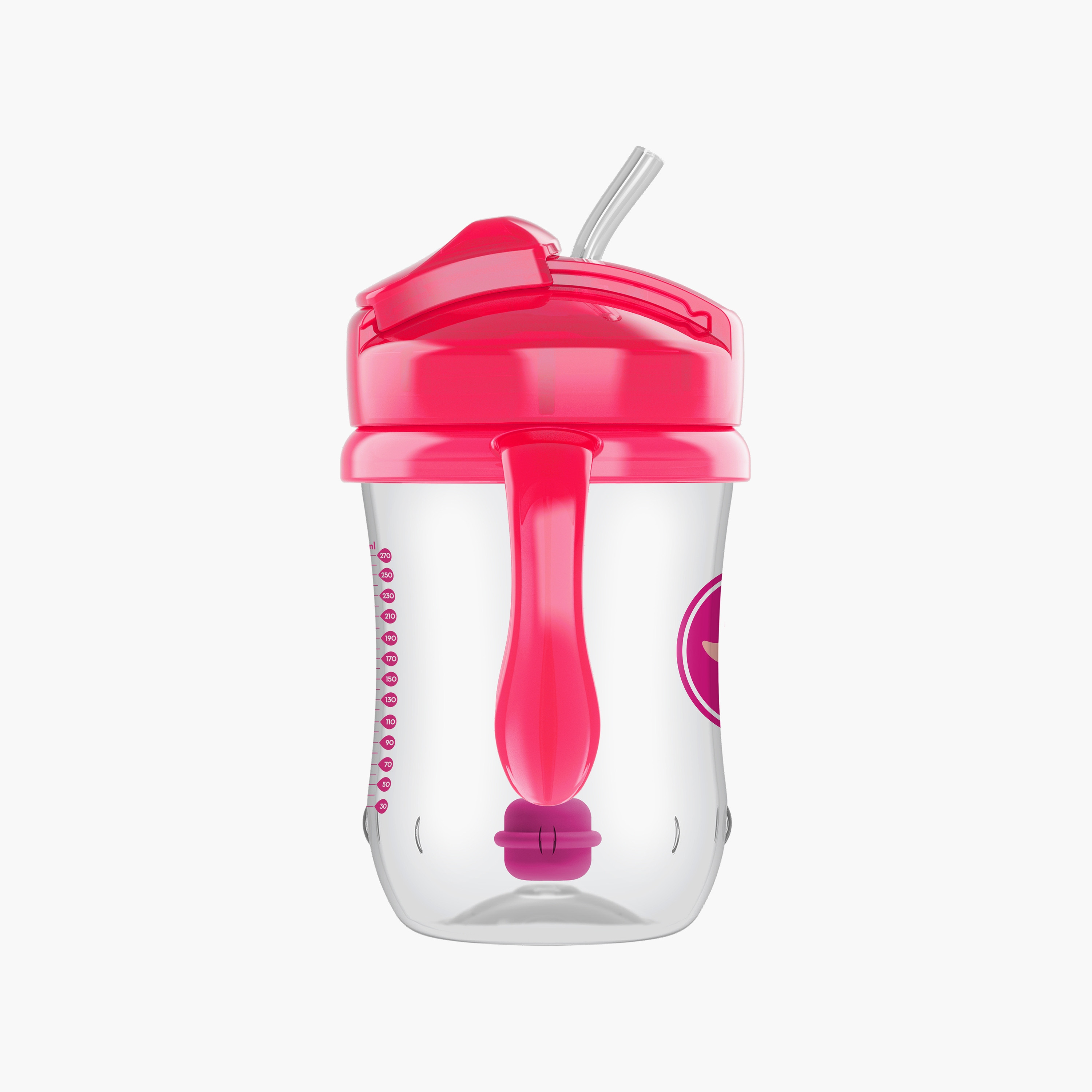 Dr. Brown's First Straw Cup with Handle, Pink, 270 ml-baby-feeding-mealtimeessentials-image-1
