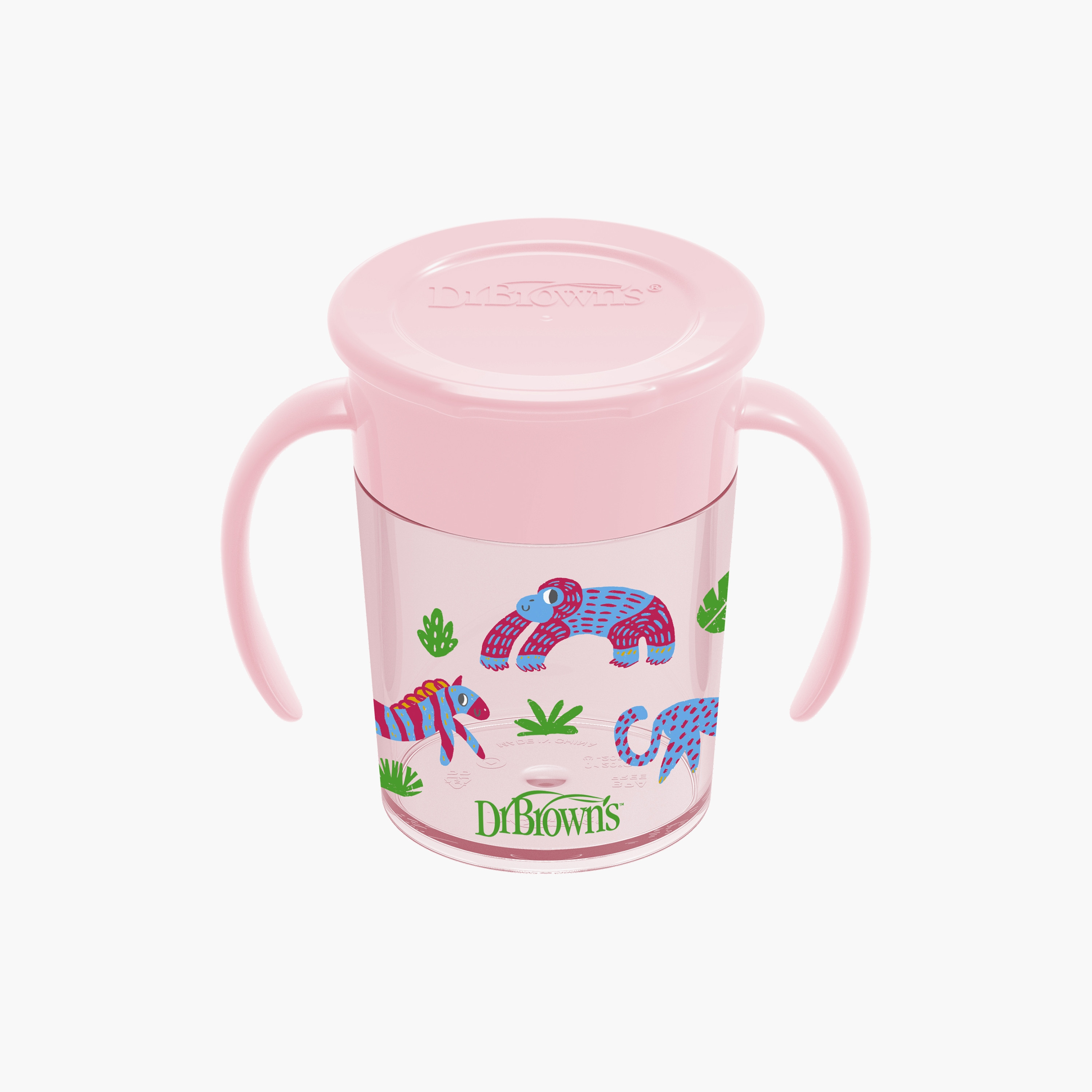 Dr. Brown's Smooth Wall Cheers 360 Cup with Handle, Pink, 200 ml-baby-feeding-mealtimeessentials-image-1
