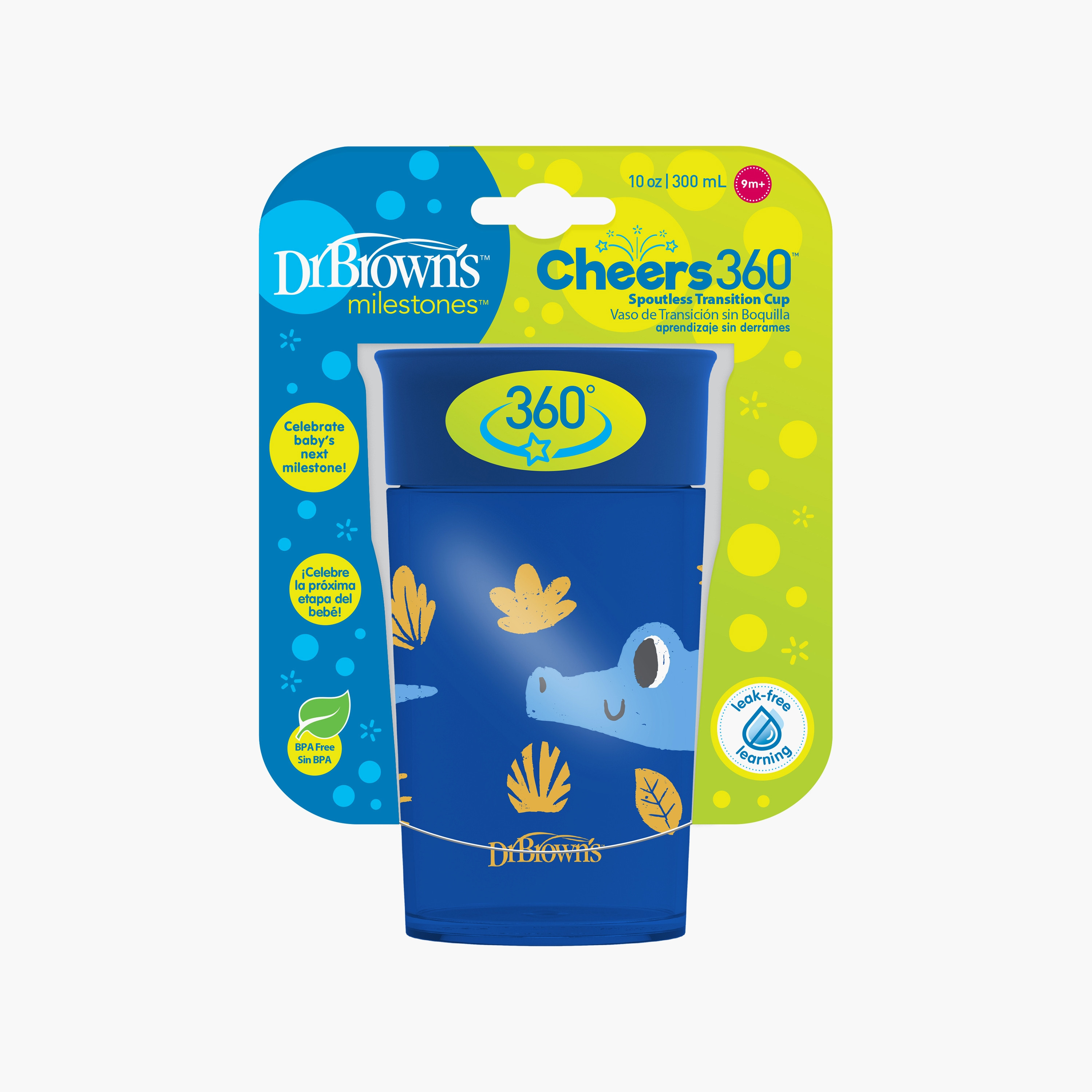 Dr. Brown's Smooth Wall Cheers 360 Cup, Blue, 300 ml-baby-feeding-mealtimeessentials-image-3