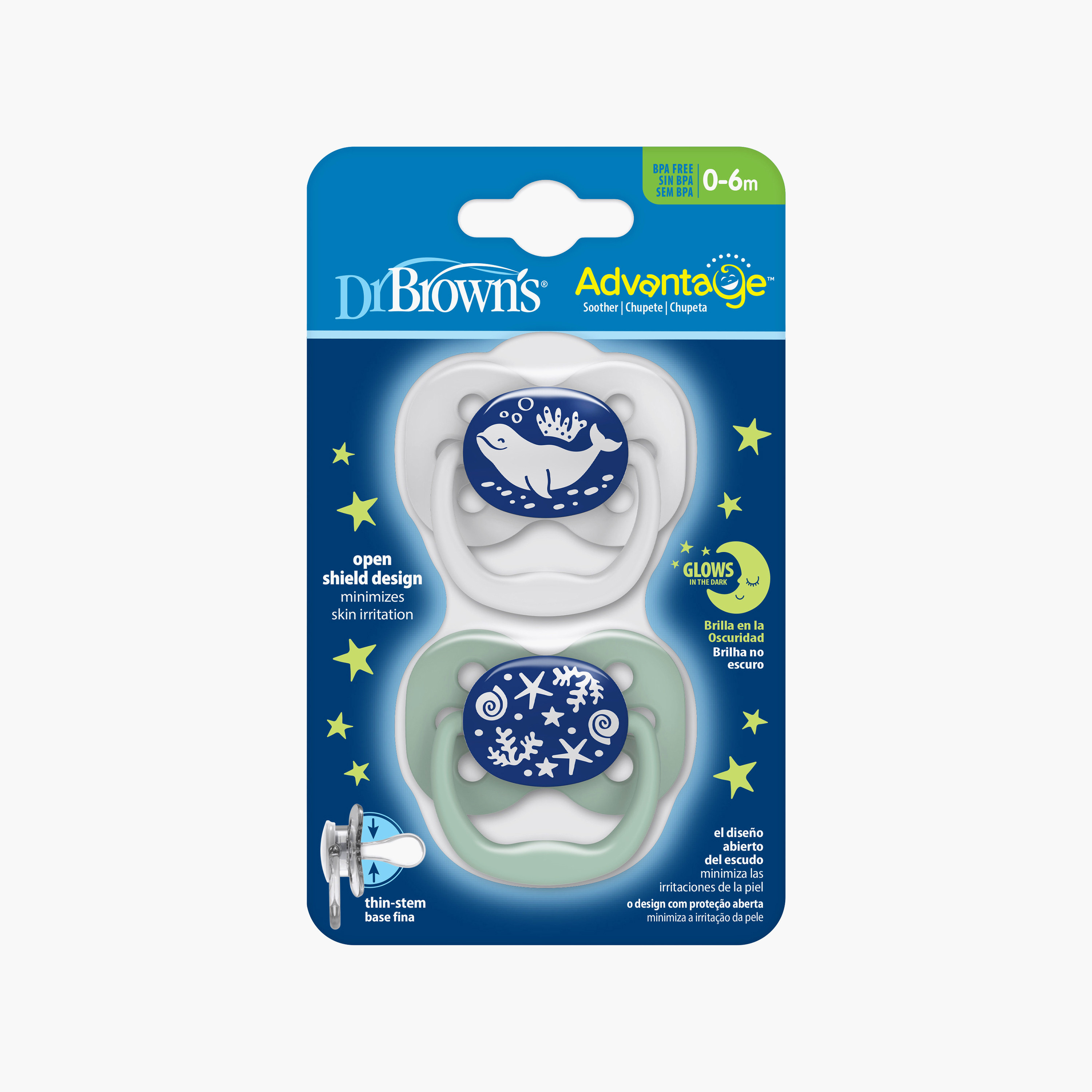 Dr. Brown's 2 Piece Baby Pacifier with 100% Pure Silicone- Stage 1 (0-6 Months)-baby-feeding-pacifiers-image-5
