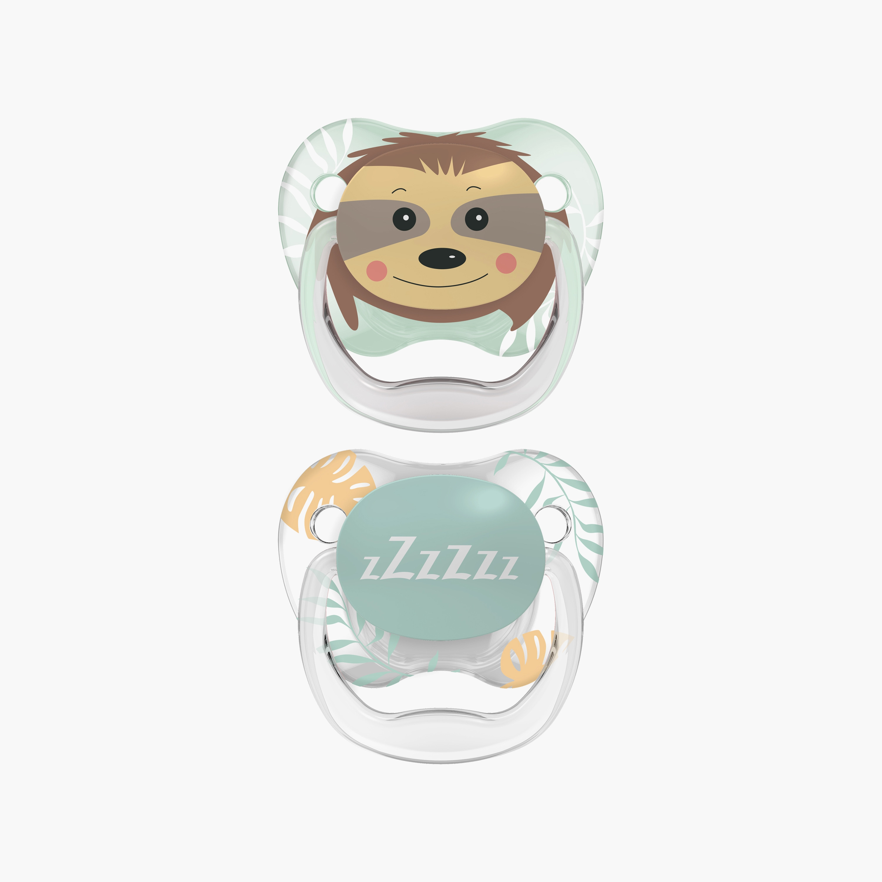Dr. Brown's 2-Piece Prevent Printed Shield Soothers, Stage 2, Green-baby-feeding-pacifiers-image-1