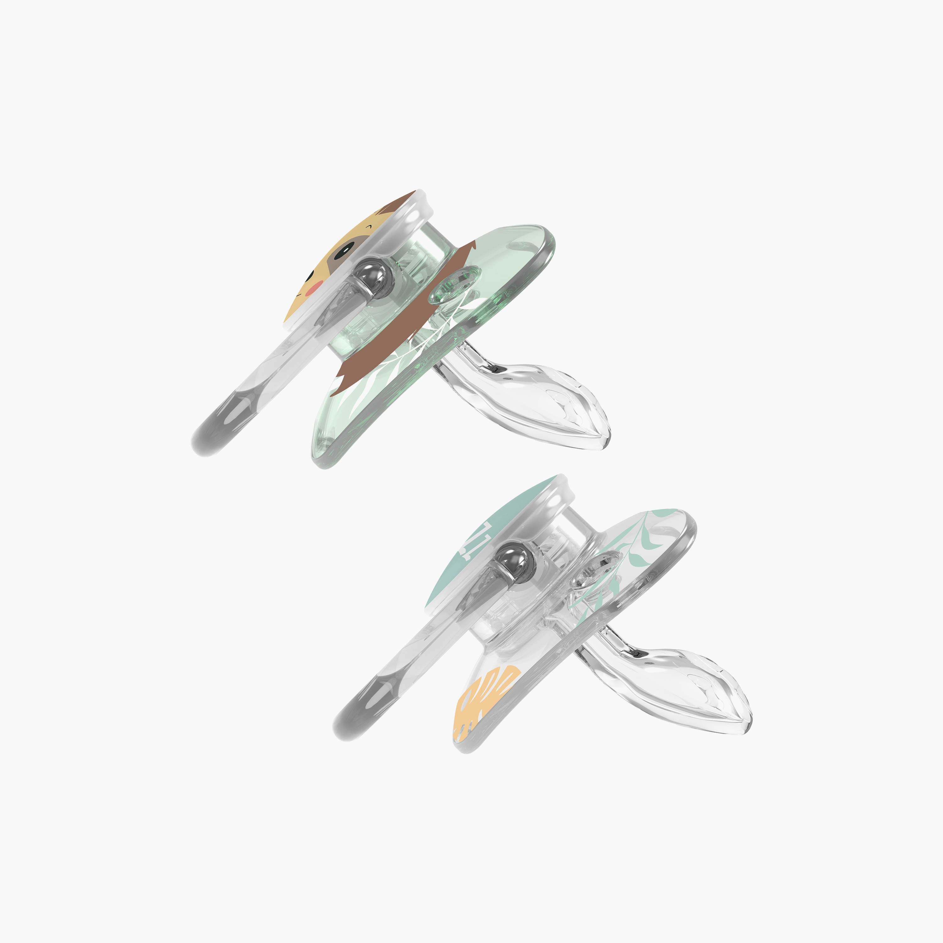 Dr. Brown's 2-Piece Prevent Printed Shield Soothers, Stage 2, Green-baby-feeding-pacifiers-image-2