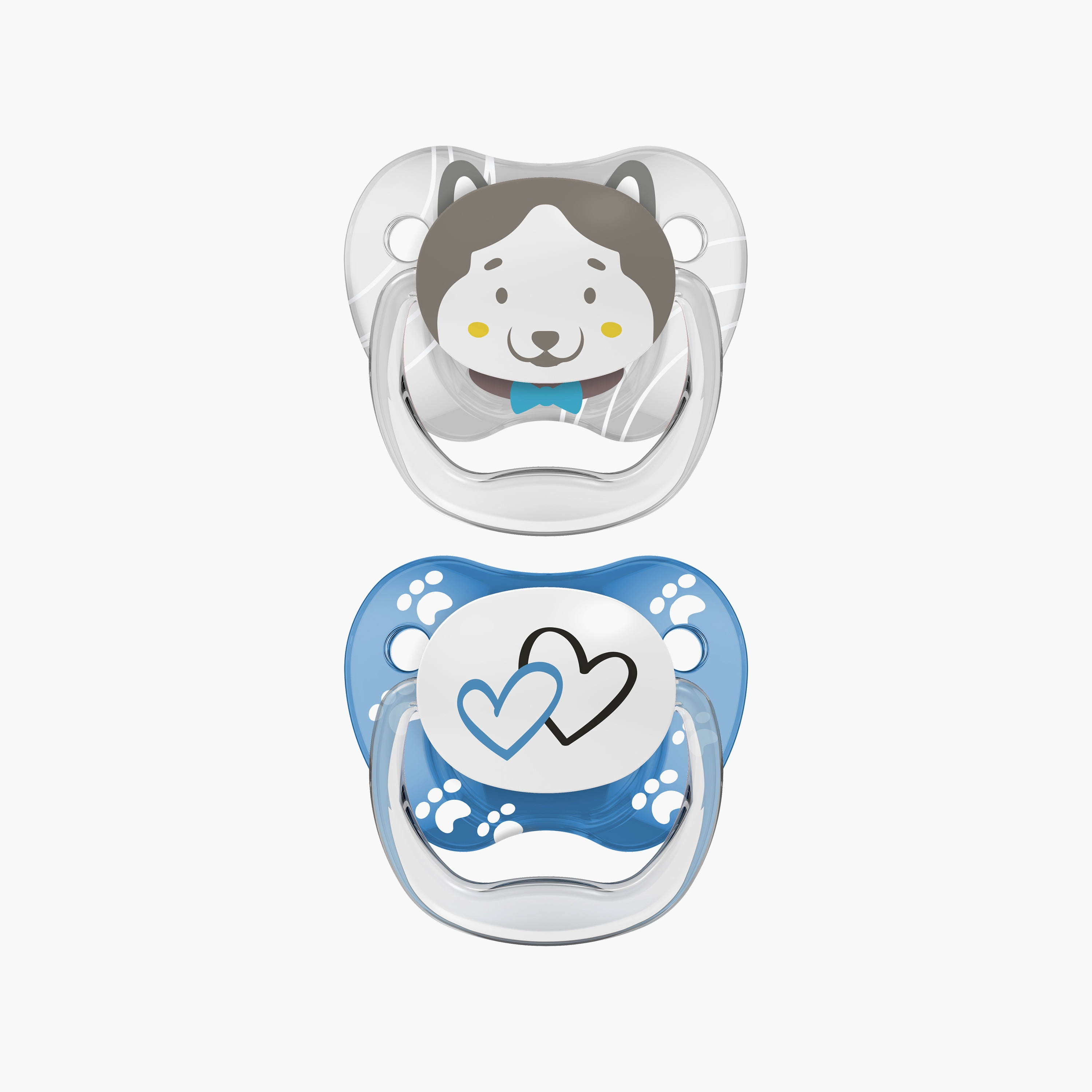 Dr. Brown's 2-Piece Prevent Printed Shield Soothers, Stage 2, Blue-baby-feeding-pacifiers-image-1