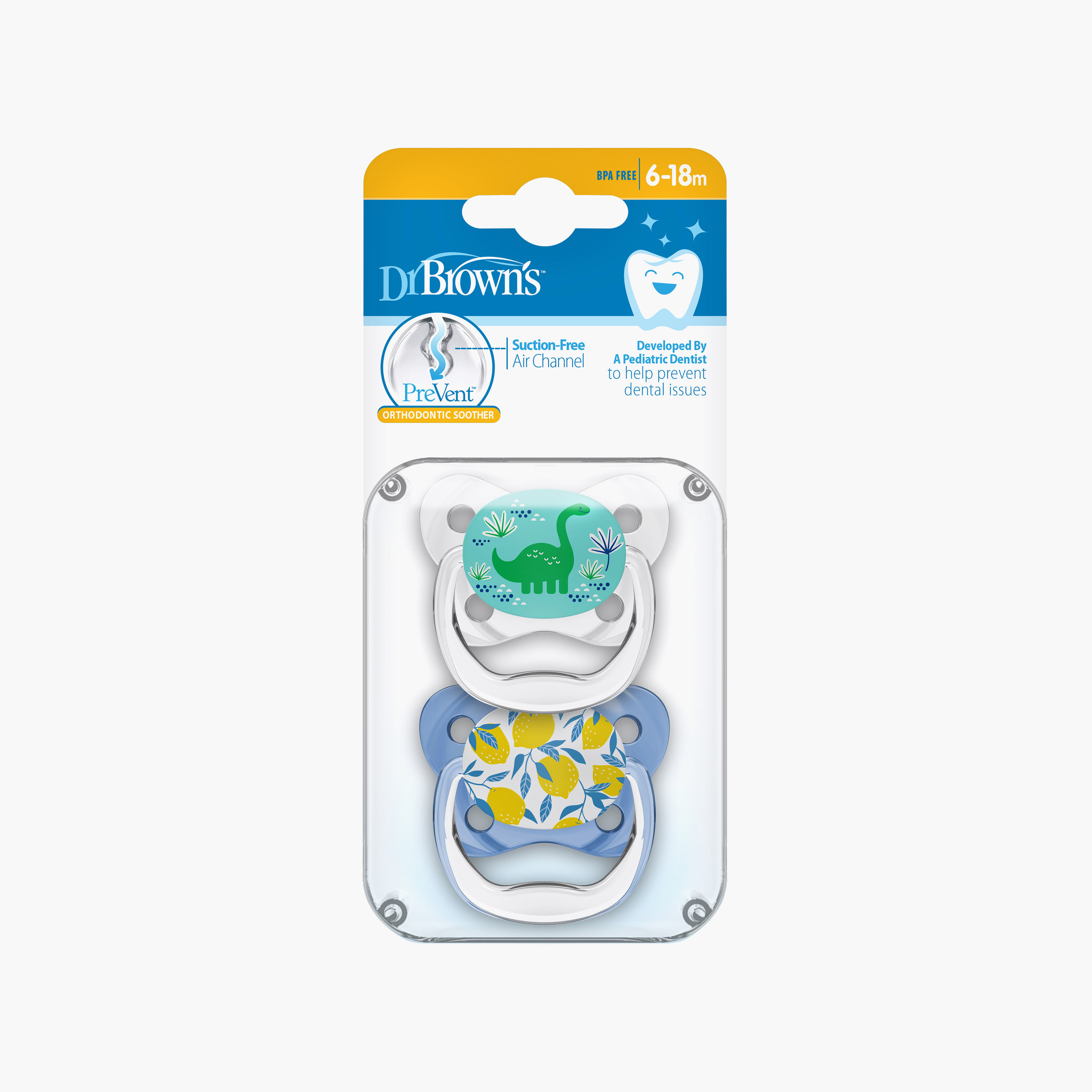 مصاصة أطفال قطعتين من السيليكون النقي 100% المرحلة 2 من دكتور براونز-baby-feeding-pacifiers-image-5