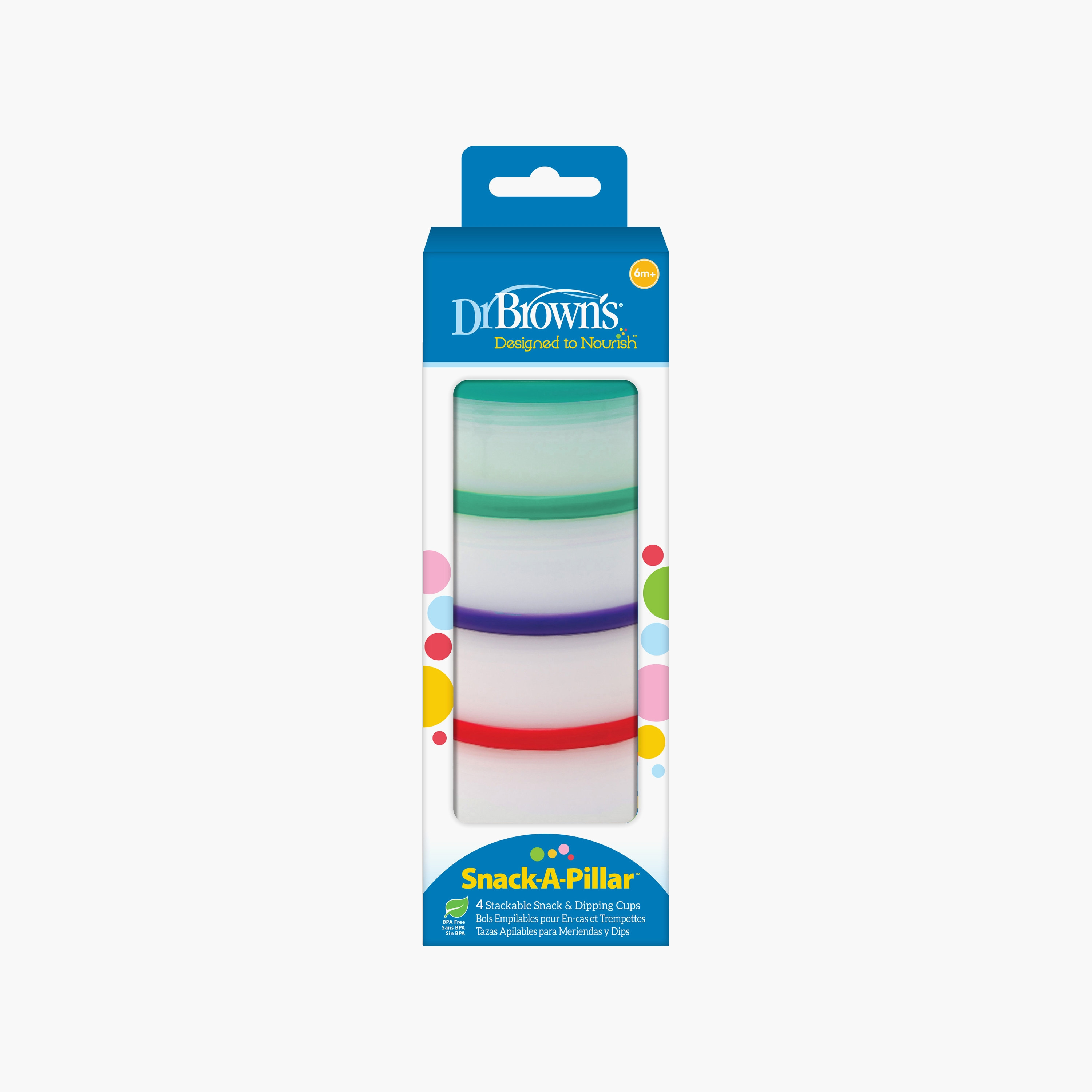 Dr. Brown's 4-Piece Snack-A-Pillar Snack & Dipping Cup-baby-feeding-mealtimeessentials-image-2
