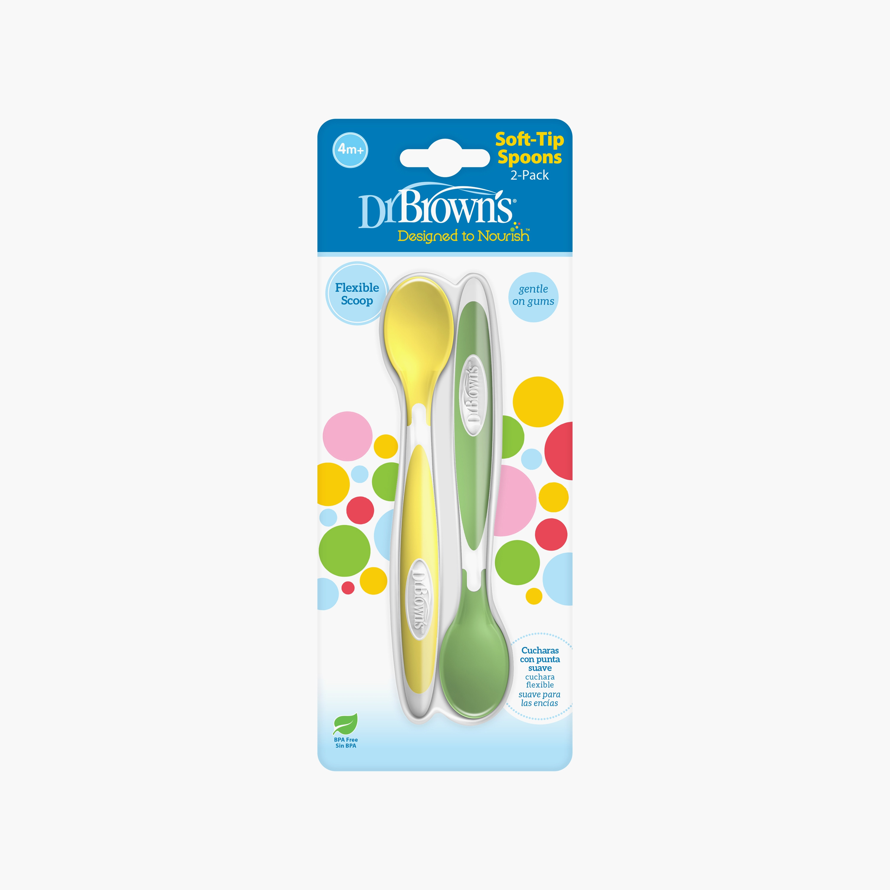 ملعقة ذات رأس ناعم مكونة من قطعتين من دكتور براونز، متعددة الألوان-baby-feeding-mealtimeessentials-image-3