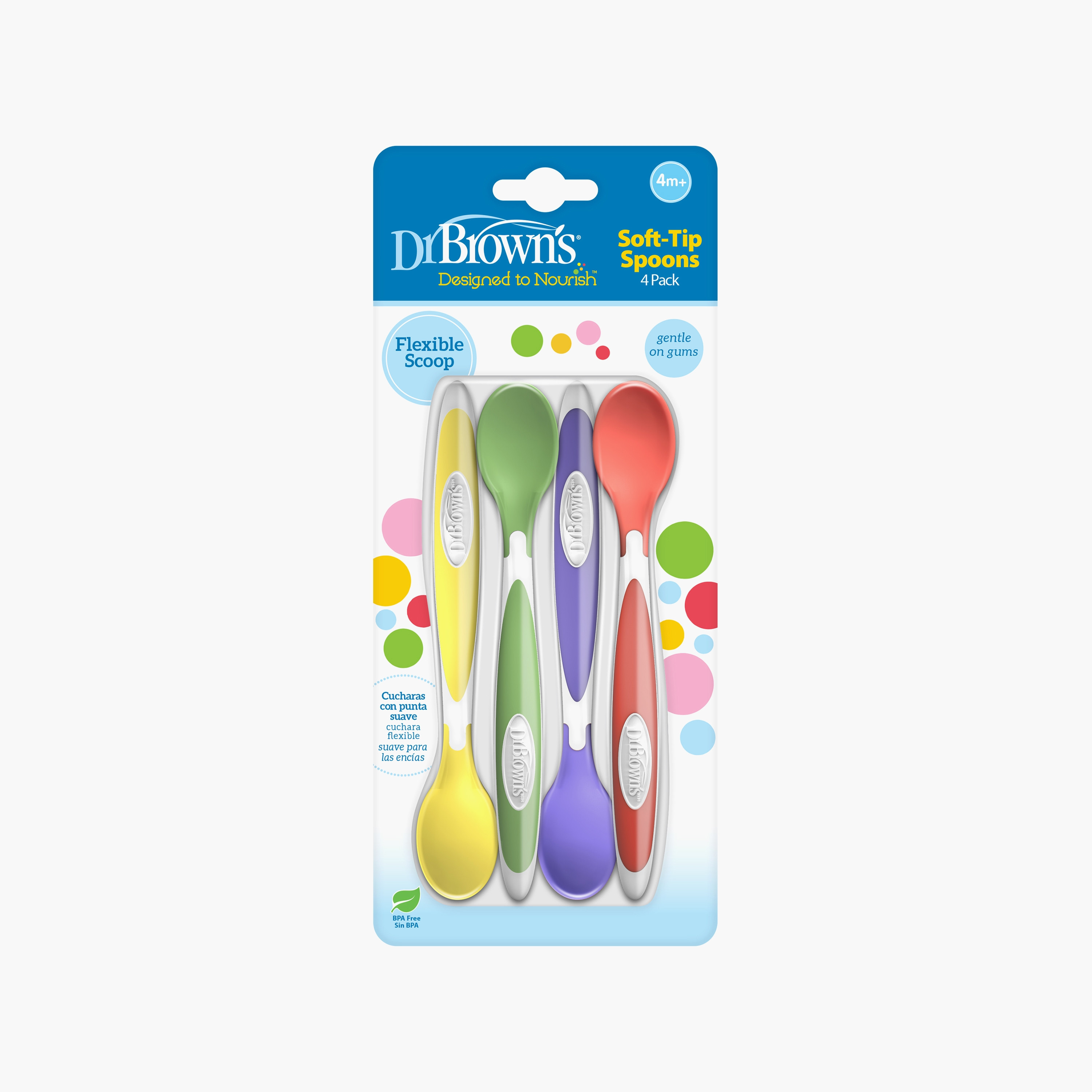 Dr. Brown's 4-Piece Soft Tip Spoon, Multicolour-baby-feeding-mealtimeessentials-image-3