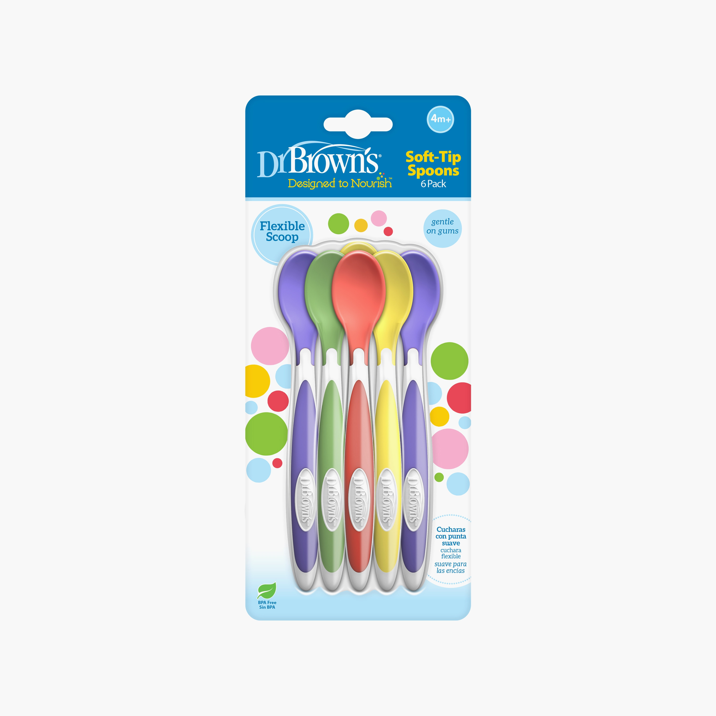Dr. Brown's 6-Piece Soft Tip Spoon, Multicolour-baby-feeding-mealtimeessentials-image-3